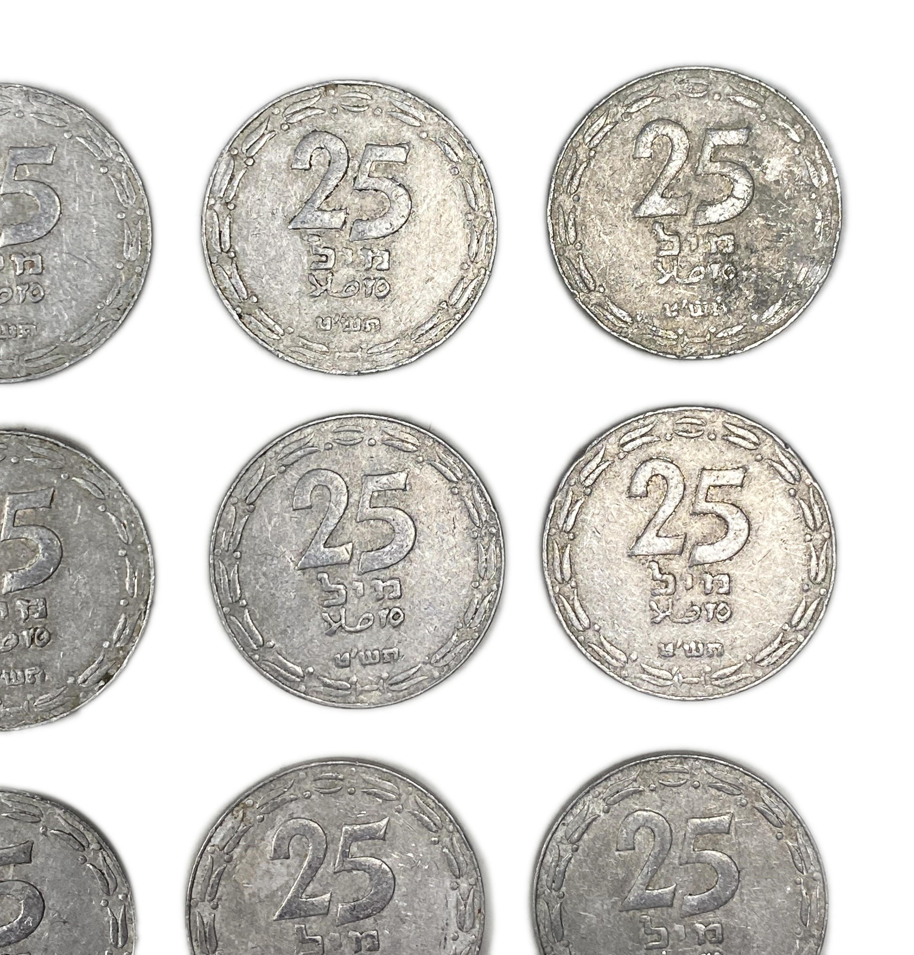 Israel - Lot of 16 coins of 25 Mils 1949 - Open Link - F-VF - 1 9