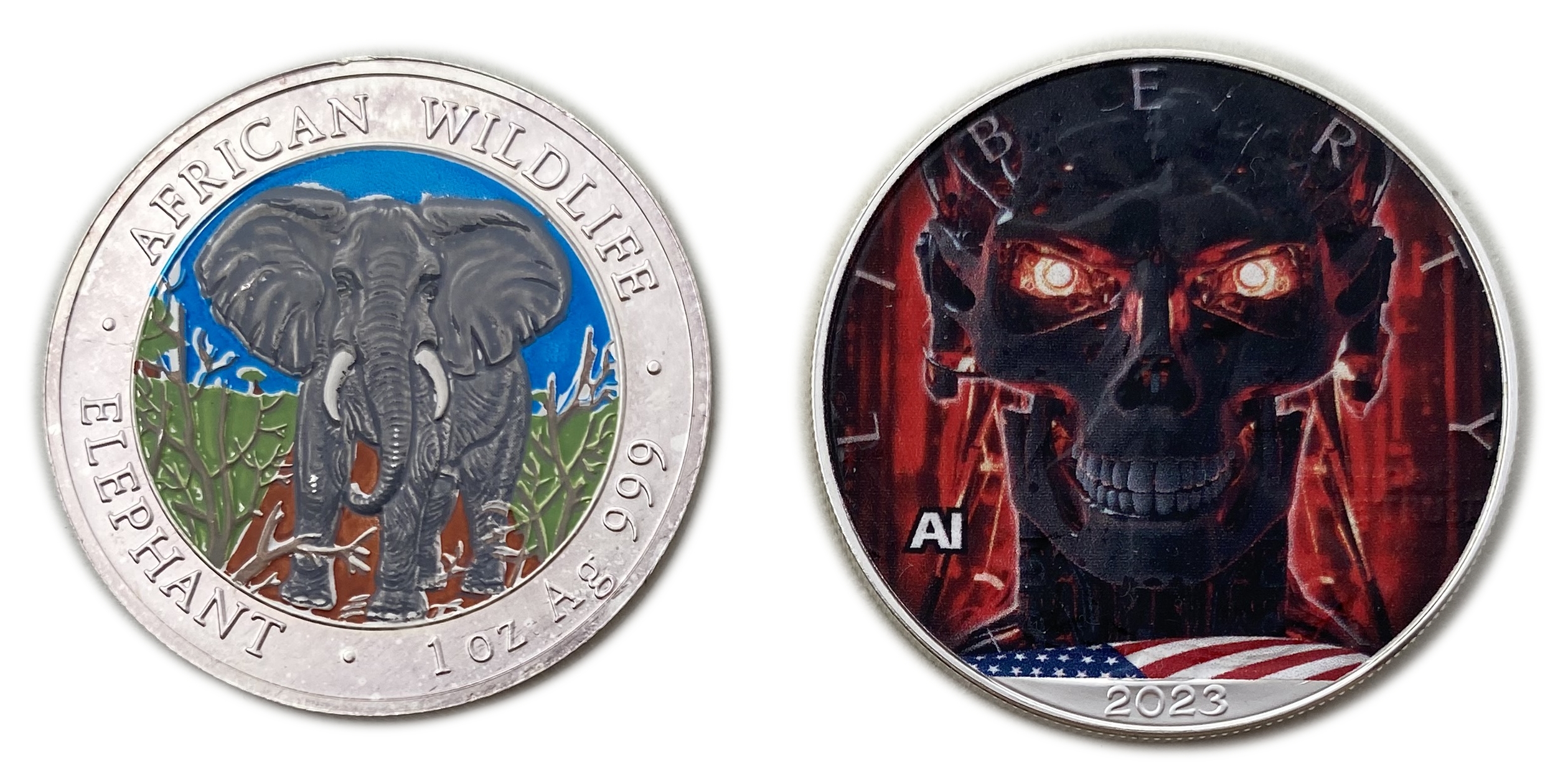 World - Pair coins made of silver - 1 0