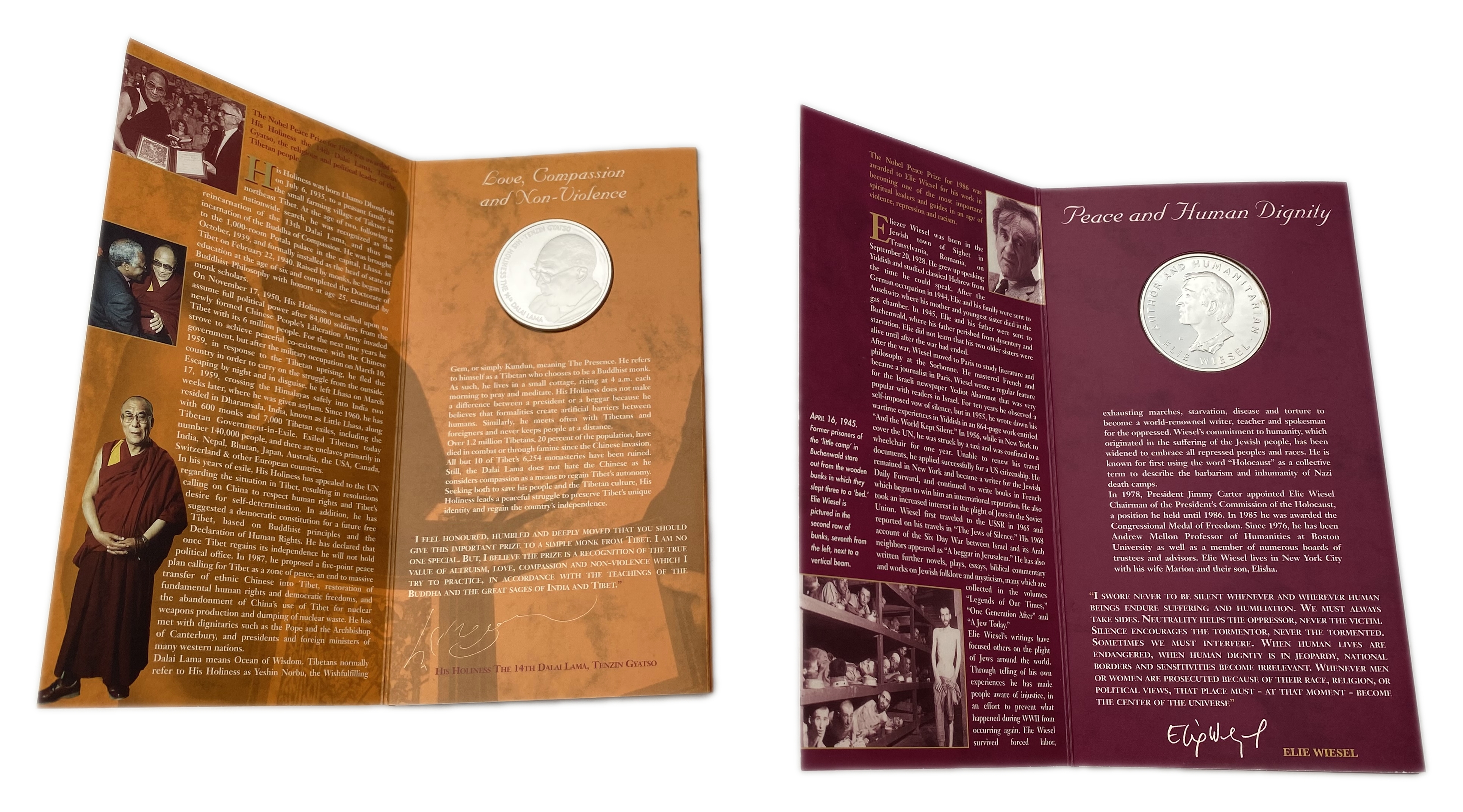 World – Lot of 8 silver medals of Nobel Prize winners, come in a dedicated and impressive box for storage – silver ... - 1 1