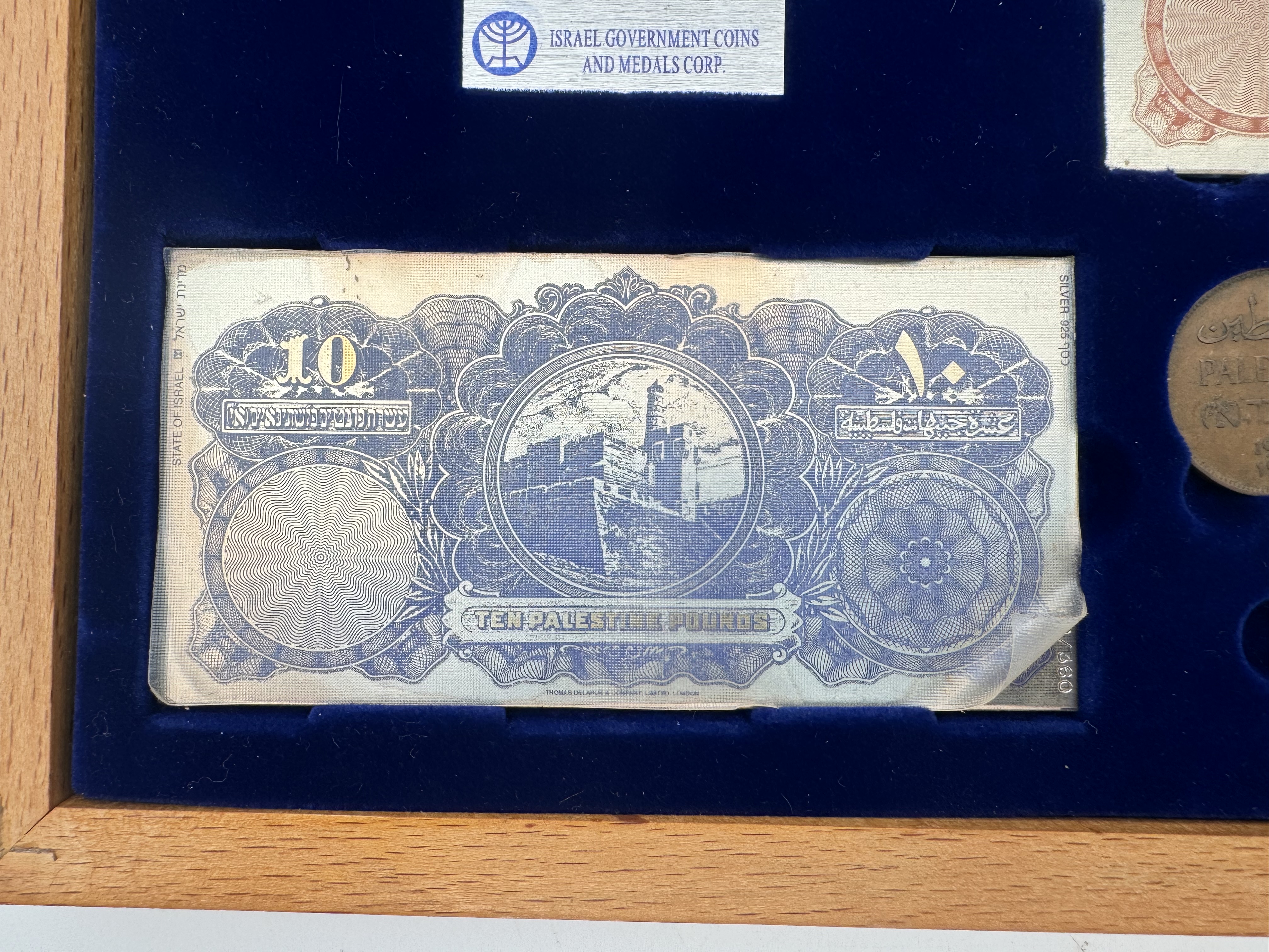 Palestine - silver replica series of the mandatory banknotes of all denominations + a complete set of 2 mils coins ... - 1 2