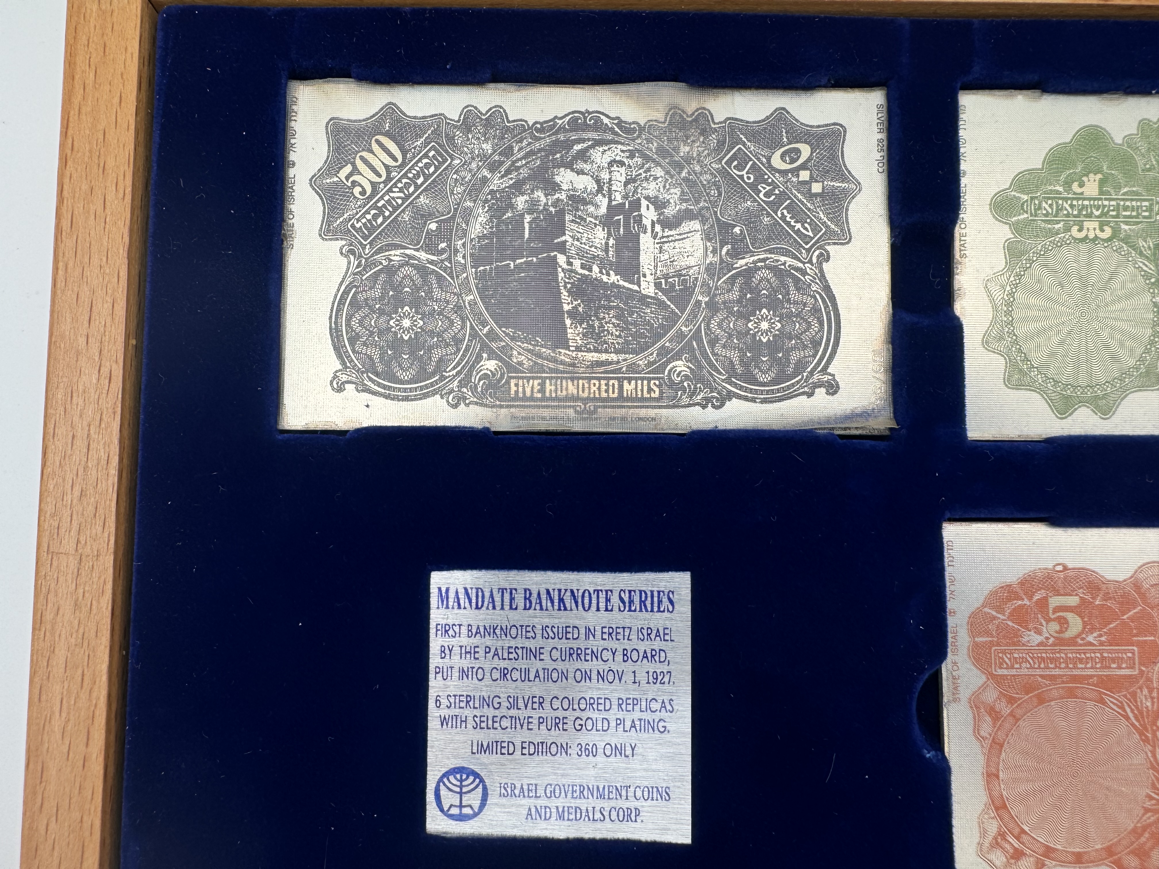 Palestine - silver replica series of the mandatory banknotes of all denominations + a complete set of 2 mils coins ... - 1 3