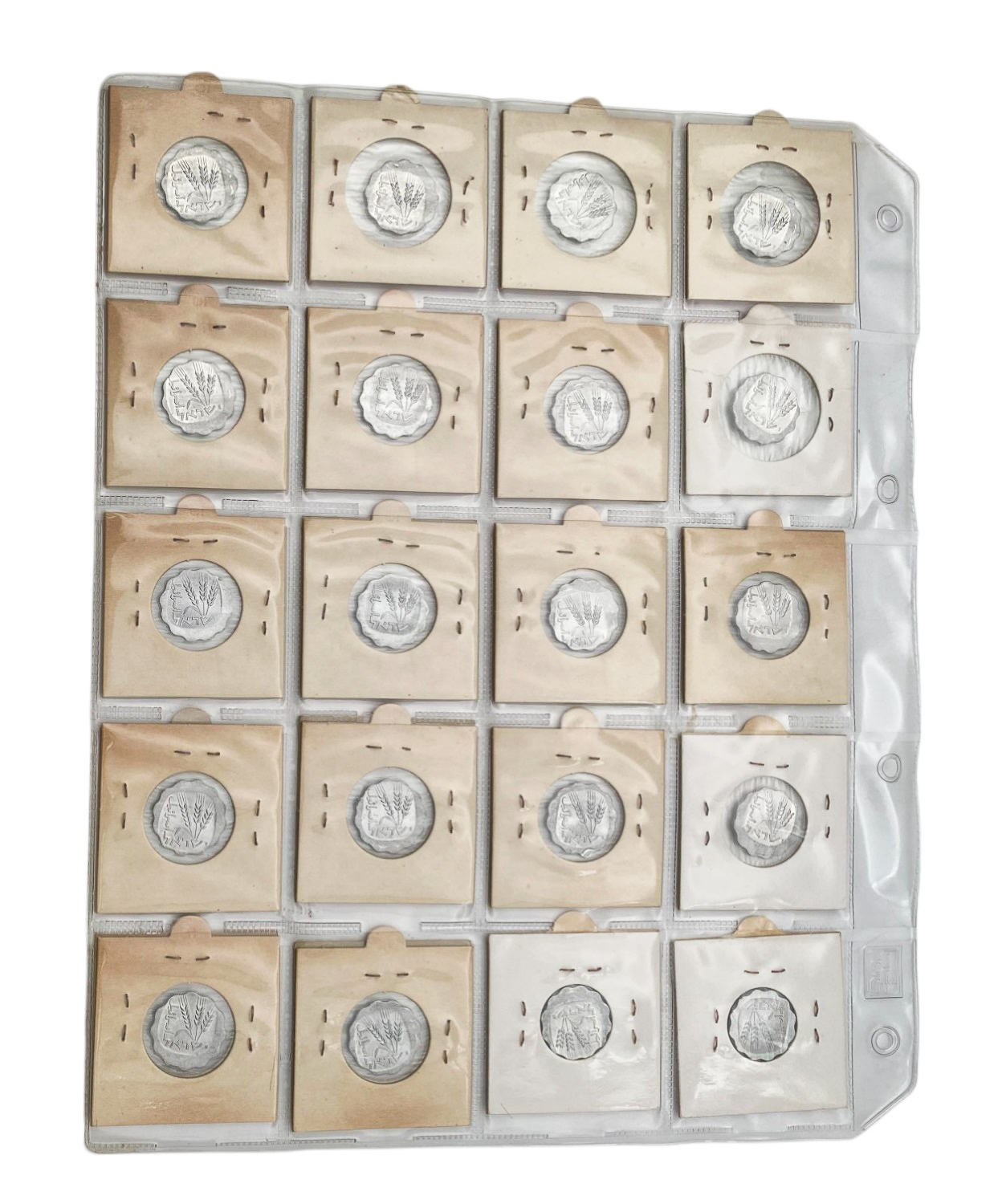 Israel – Lot of 20 coins of 1 Agora 1979 (one coin is with the year 1978) – Minting Error – Off-Center - 1 1