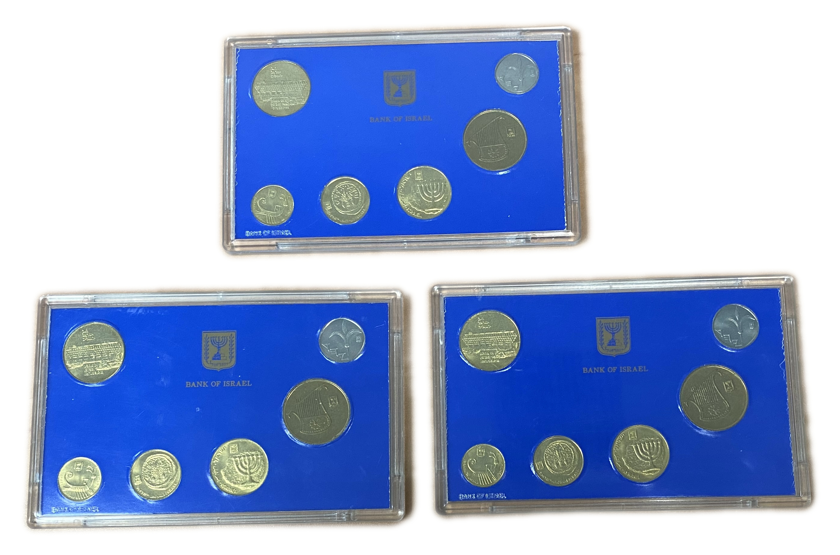 Israel - A collection of 3 sets of coins in honor of the 40th anniversary of the State of Israel, minted with the ... - 1 1
