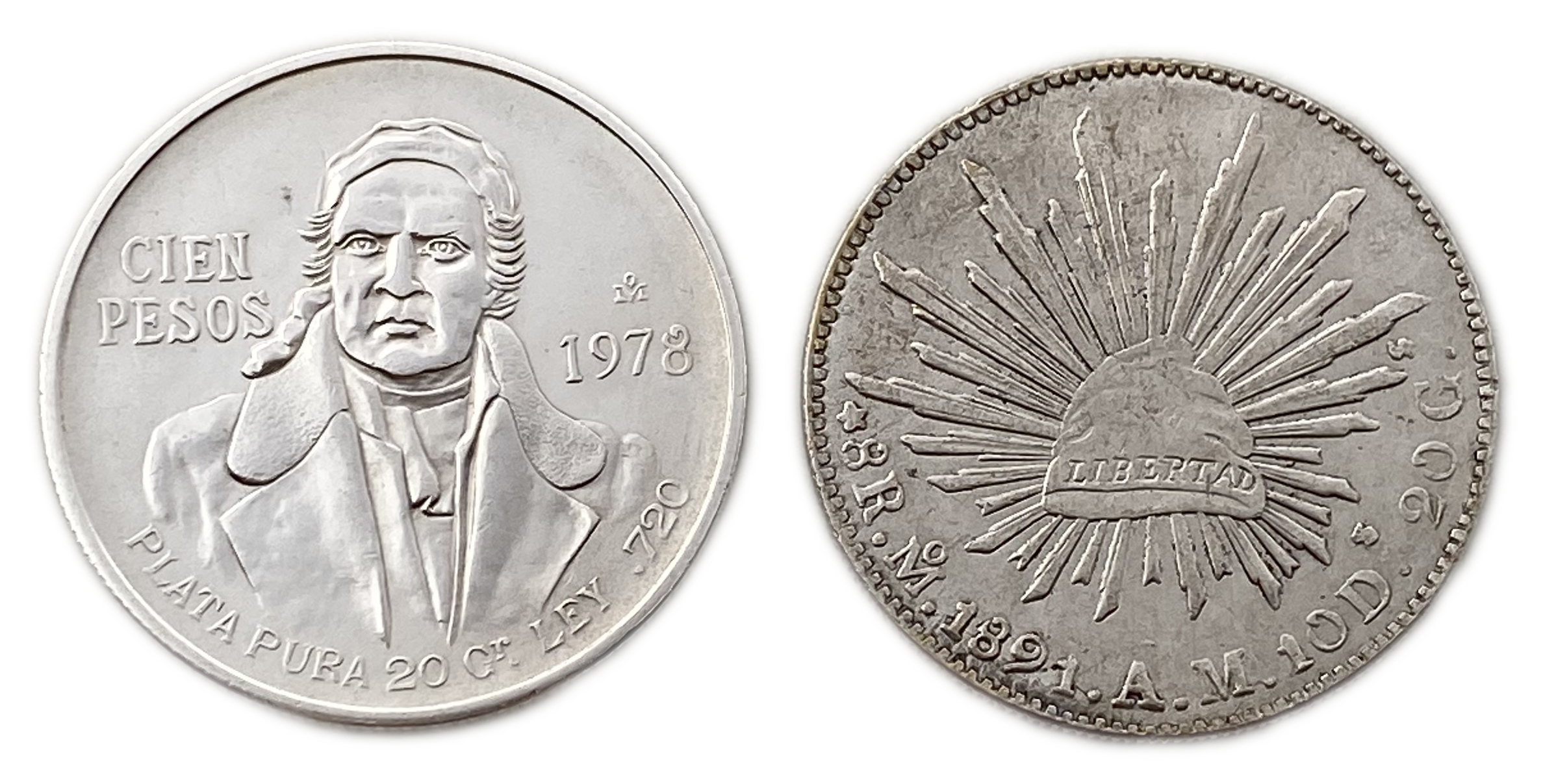 Mexico - Pair coins made of silver - 1 0