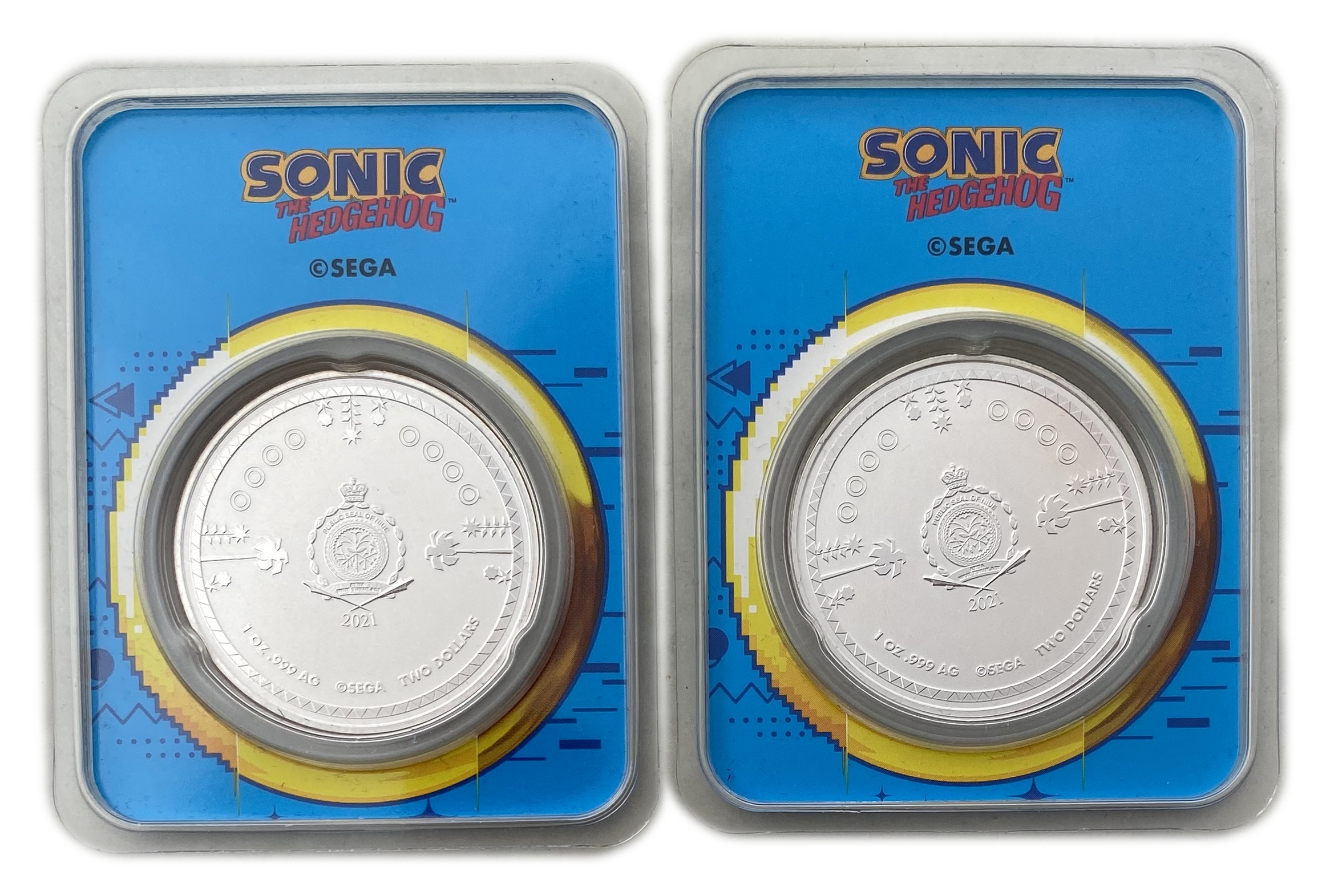 Niue - 2 Dollars 2021 - Elizabeth II Sonic the Hedgehog - Silver 999, 31.1g, 39mm - 1 1