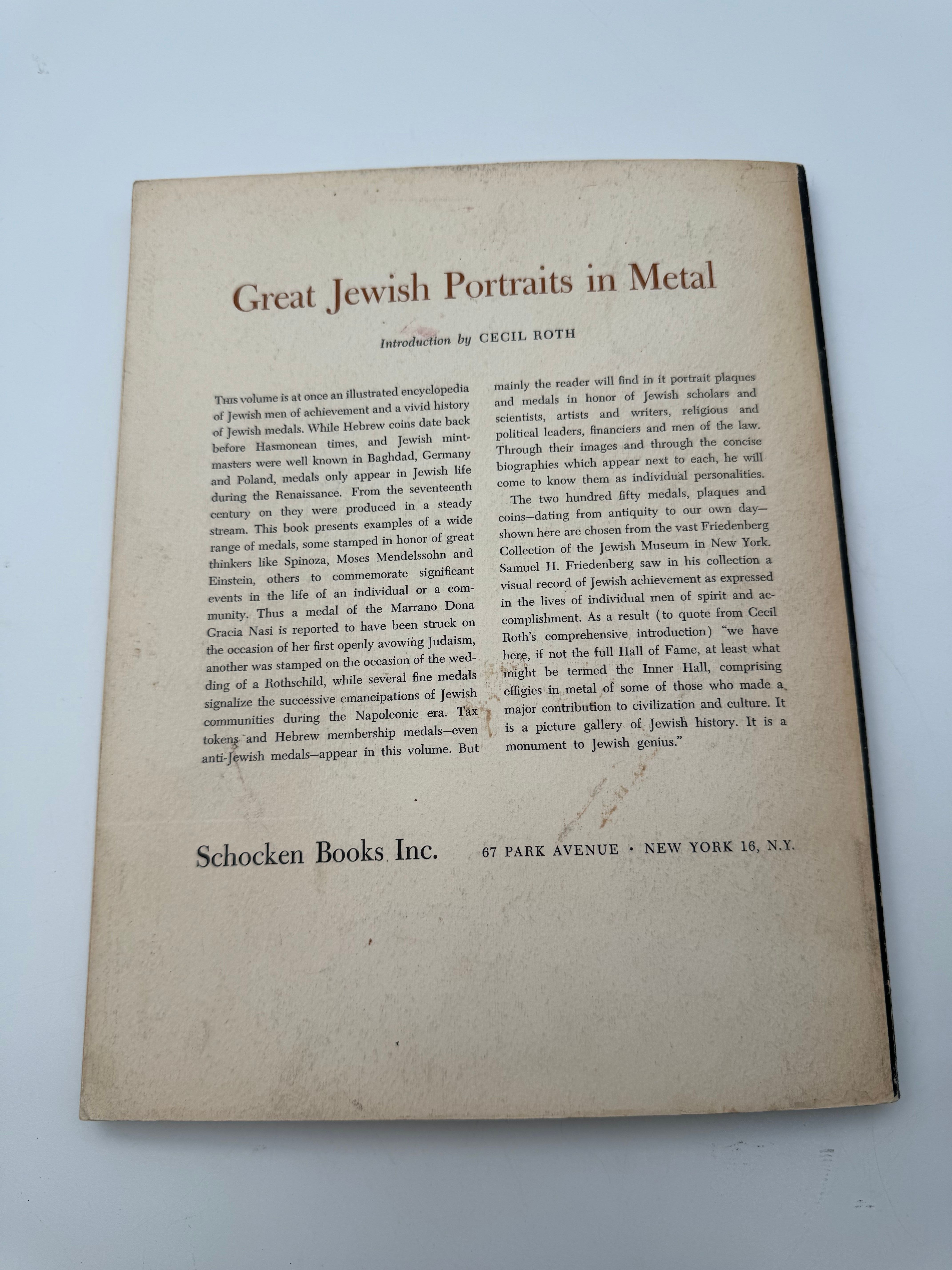 Catalogs / numismatic literature - Great Jewish Portraits in Metal, Selected Plaques and Medals from the Samuel ... - 1 4
