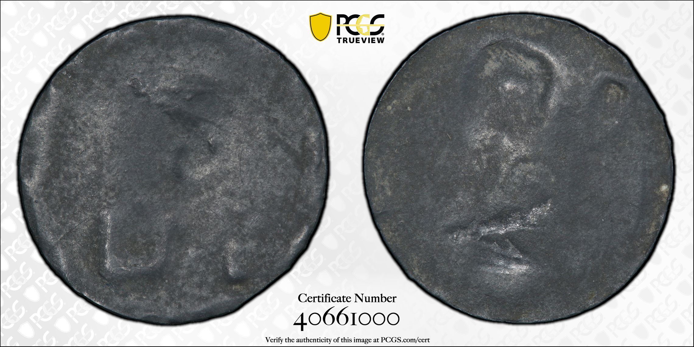 Palestine - Petah Tikva Token for 2 Fara or Piastre 1916 - PCGS XF 45 - 1 4