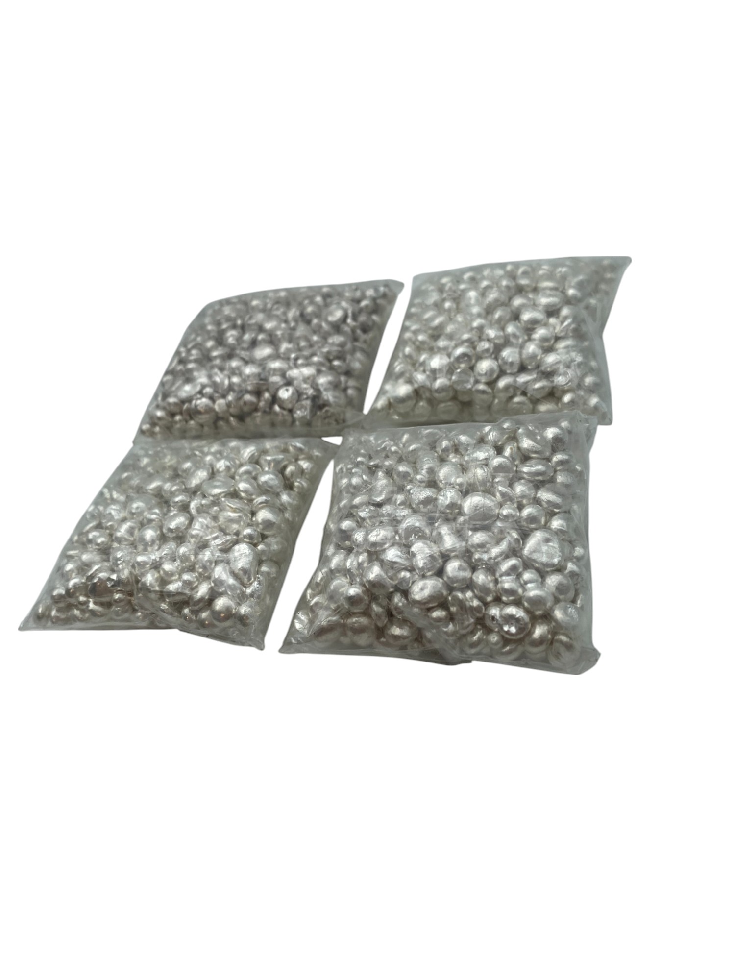 Bras / grains - 1 kilo (1,000g) pure silver (9999) grains, divided equally into 4 sealed bags - 1 2