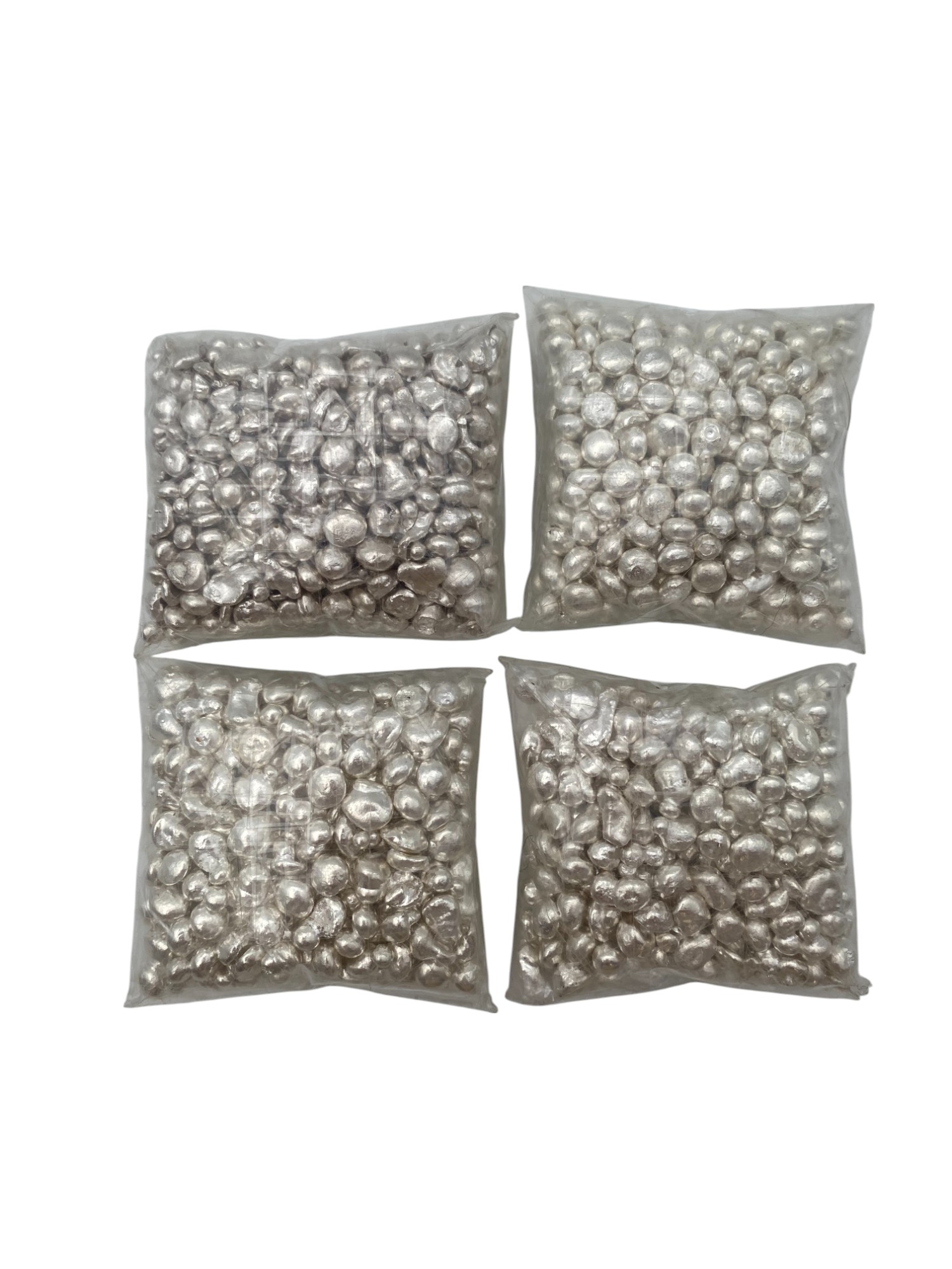 Bras / grains - 1 kilo (1,000g) pure silver (9999) grains, divided equally into 4 sealed bags - 1 1