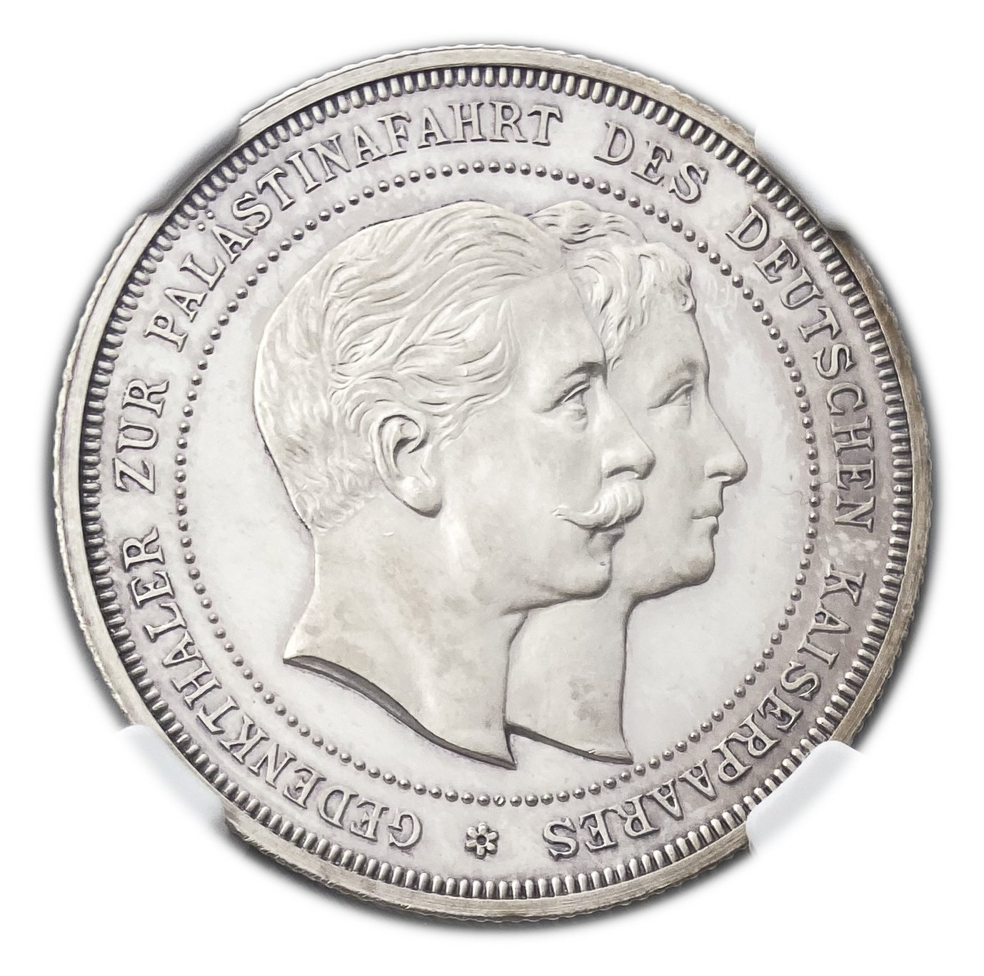 Palestine - Medal Commemorating the Visit of the German Emperor, Wilhelm II to the Land of Israel in 1898 - NGC UNC ... - 1 0