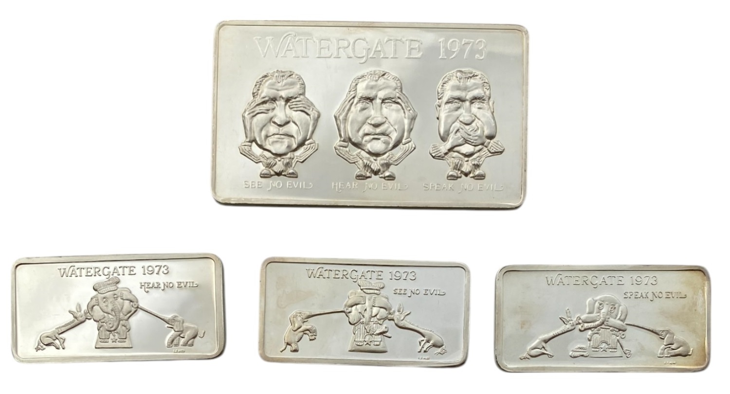 Bars / Granules - A set of 4 pure silver bars (999) from the year 1973. Total weight of the silver 202.4g - 1 0