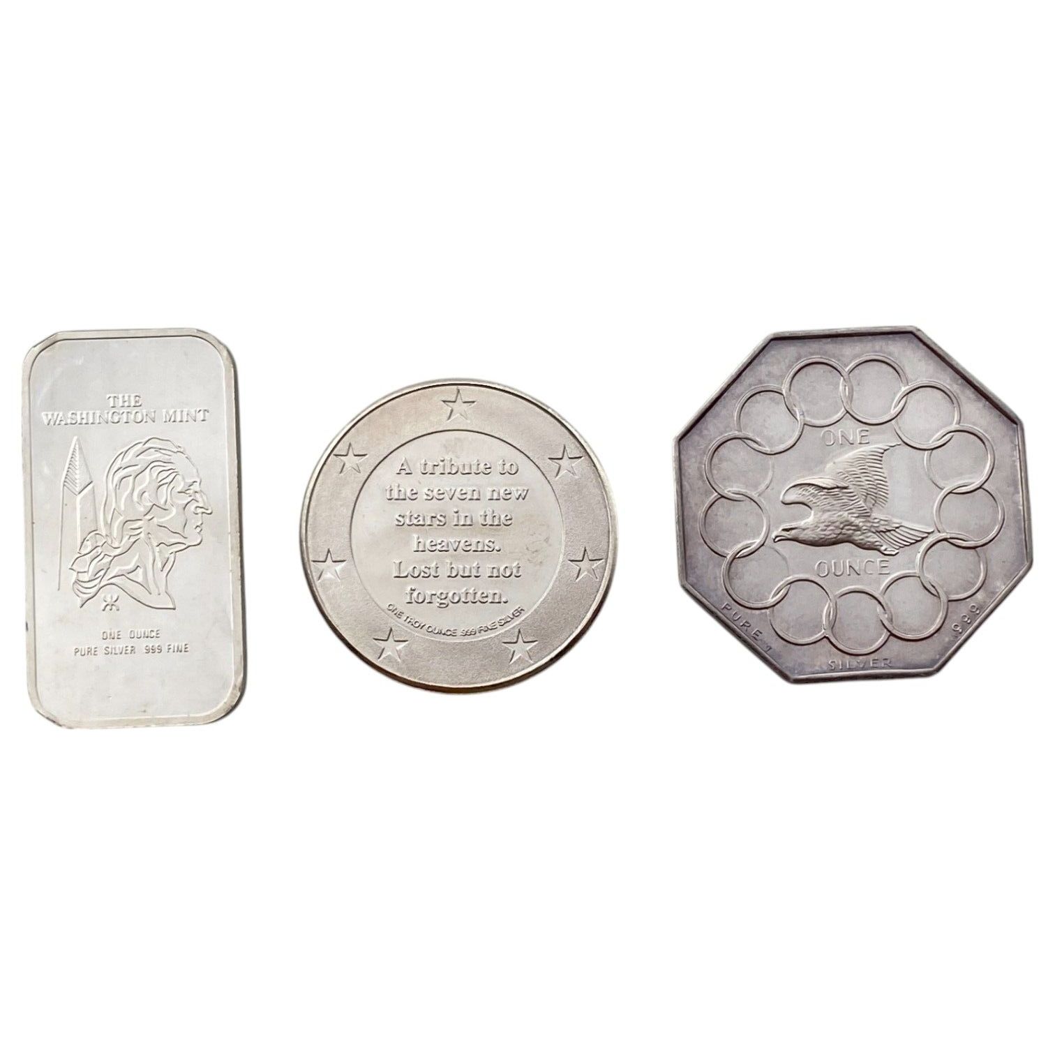 Bars / Granules - A set of 10 pure silver bars (999) from different countries and with different themes, each ... - 1 7