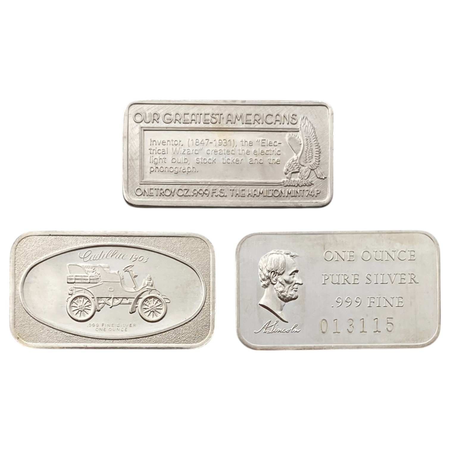Bars / Granules - A set of 10 pure silver bars (999) from different countries and with different themes, each ... - 1 4