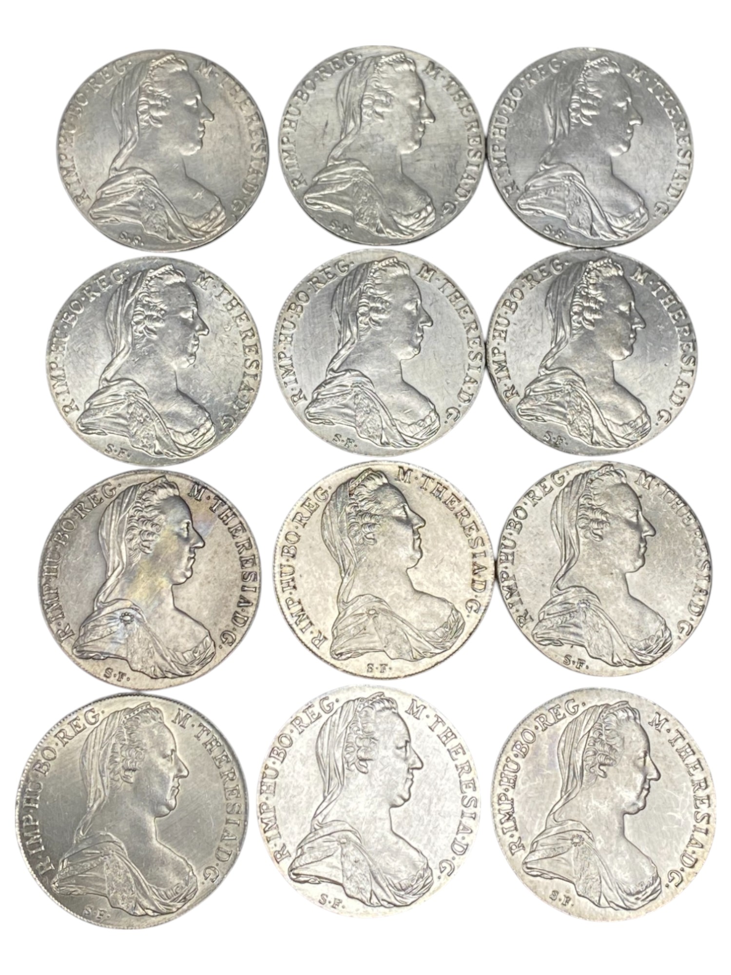 Austria - Lot of 12 1 Thaler 1780 coins - Restrike - Maria Theresia Posthumous - Silver 833, 28.0668g (336.8g and ... - 1 0