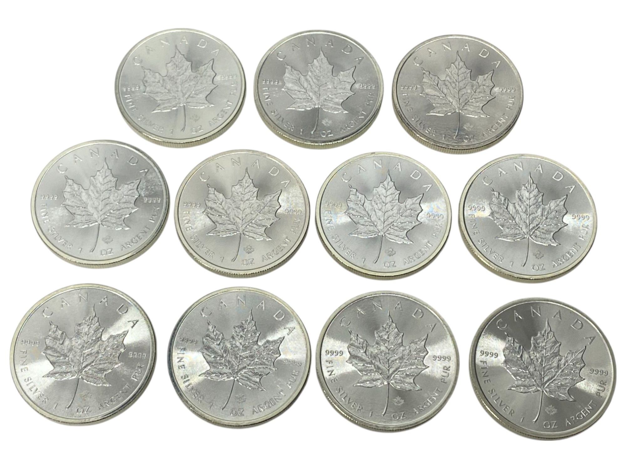 Canada - Lot of 11 coins, 5 Dollars 2014 - UNC - Silver 999, 31.1g, 38mm - 1 5