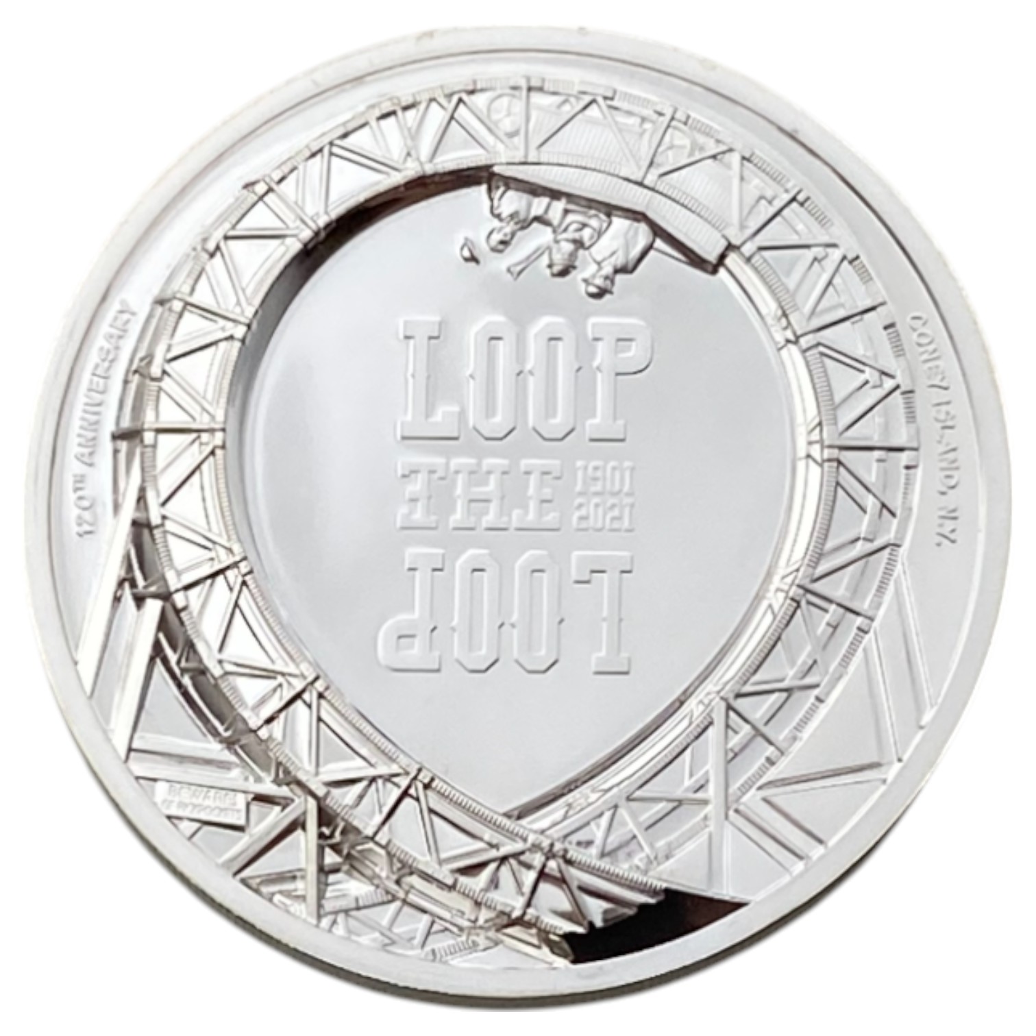 Cook Islands - 5 Dollars 2021 - Elizabeth II Loop the Loop - Silver 999, 31.1g, 38.61mm - 1 1