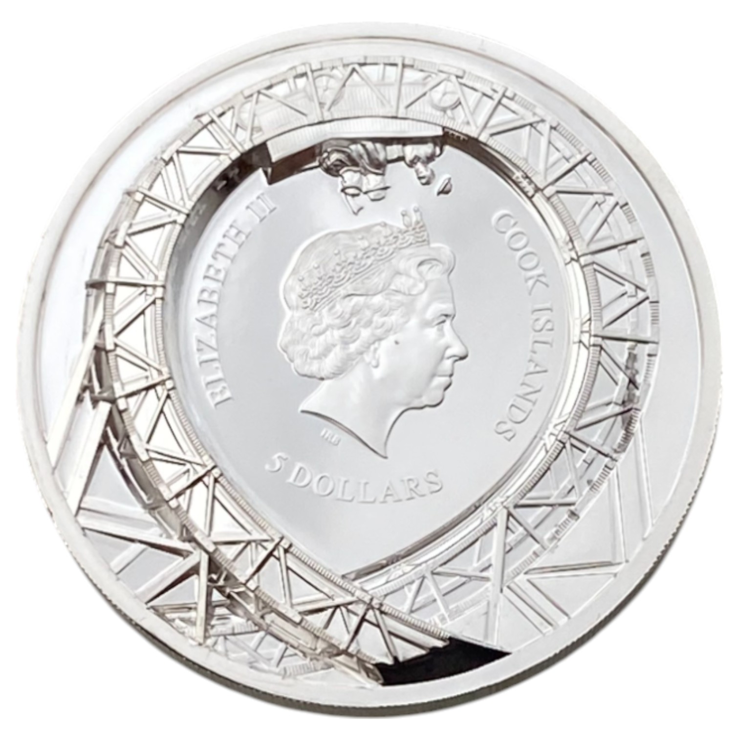 Cook Islands - 5 Dollars 2021 - Elizabeth II Loop the Loop - Silver 999, 31.1g, 38.61mm - 1 0