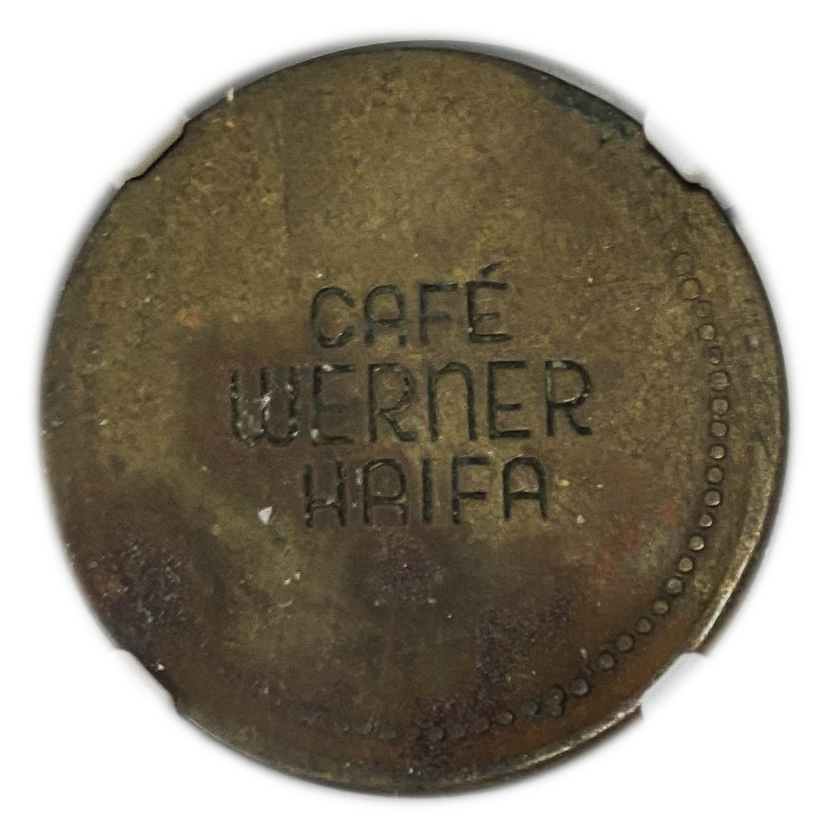 Palestine - Cafe werner token - 40 MIls 1930', bronze - NGC XF DETAILS - Rare - 1 1