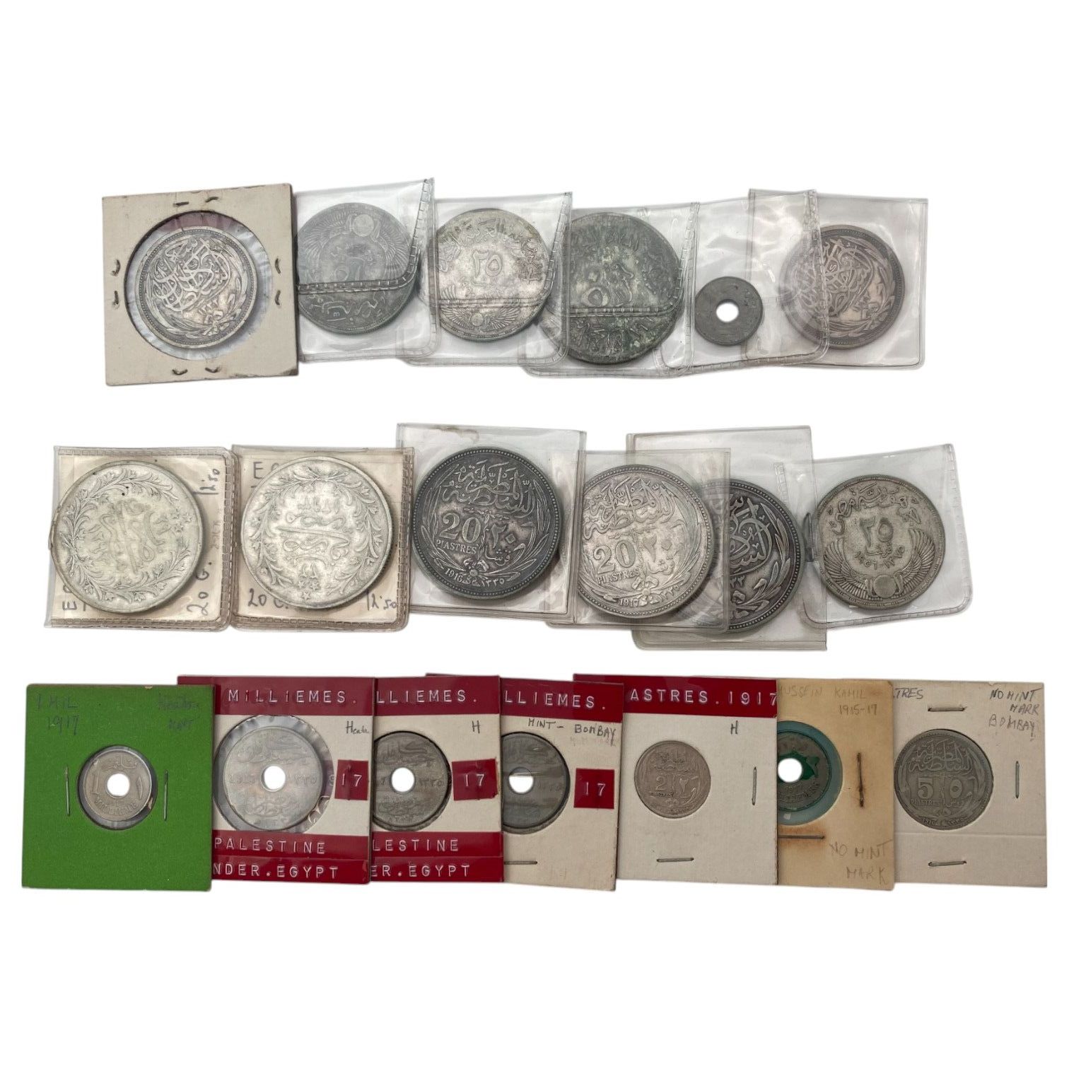 Egypt - Collection of 19 different coins, different conditions and years. Some made of silver - 1 0