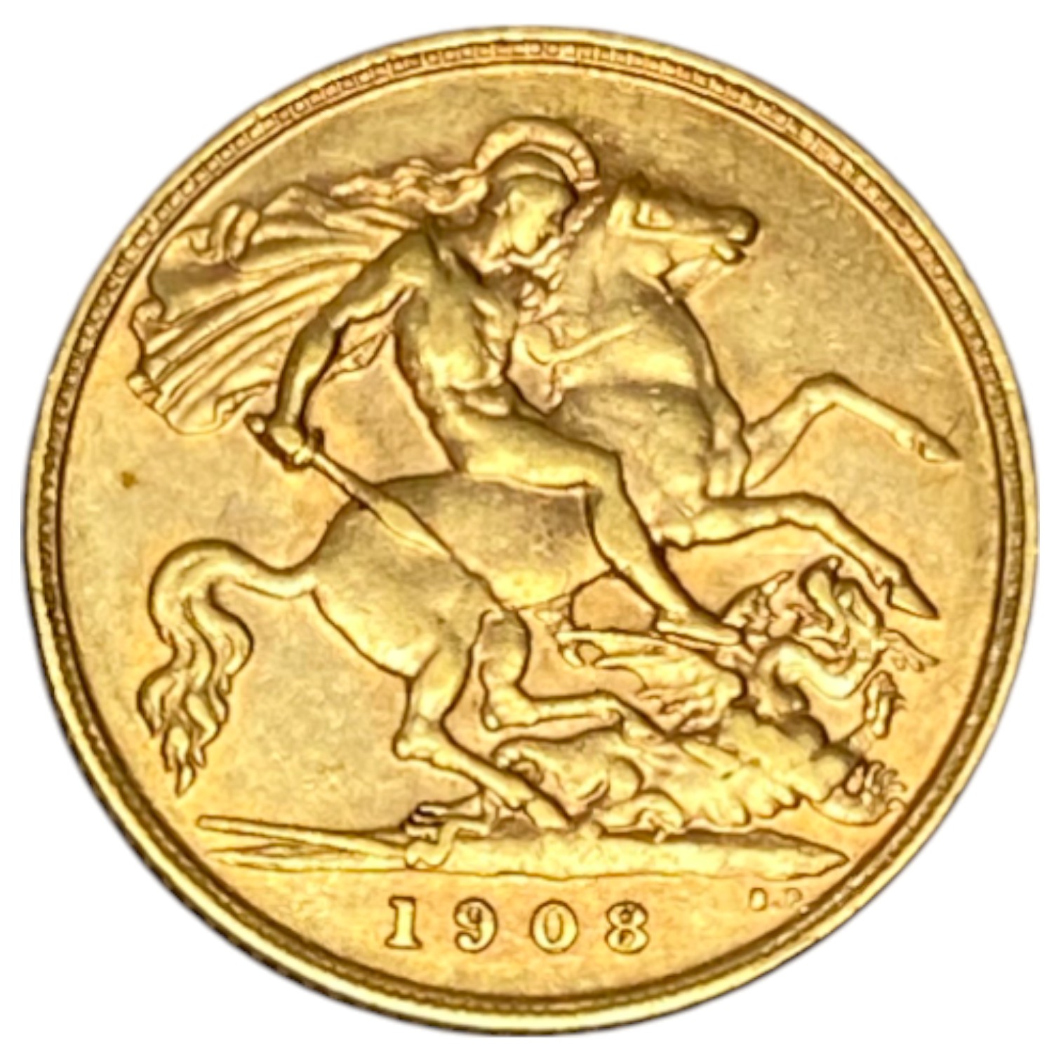 England (Great Britain) – 1/2 Sovereign 1908 – Edward VII - Gold 917, 3.99g, 19.3mm - 1 0