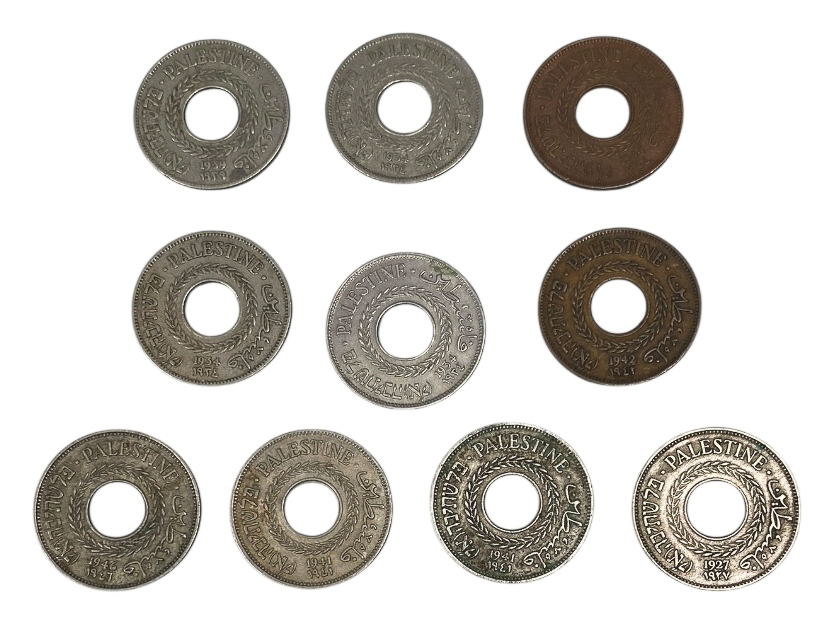 Palestine – Lot of 10 coins of 5 Mils 1927, 1934, 1939, 1941, 1942, 1944, 1946 – VF - 1 0