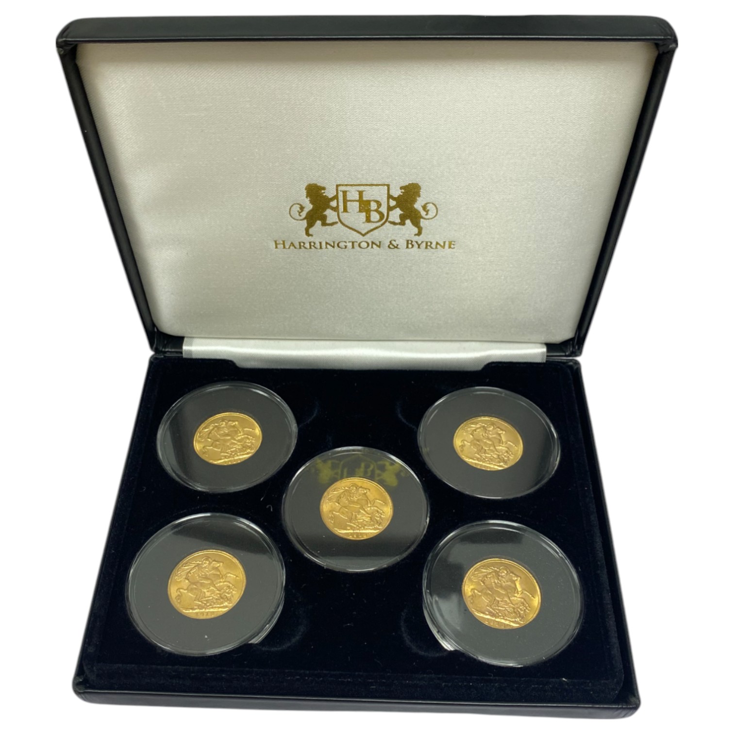 England (Great Britain) – Set of 5 coins of 1 Sovereign 1918 – Edward VII - Gold 917, 7.988g From: Melbourne (M) ...