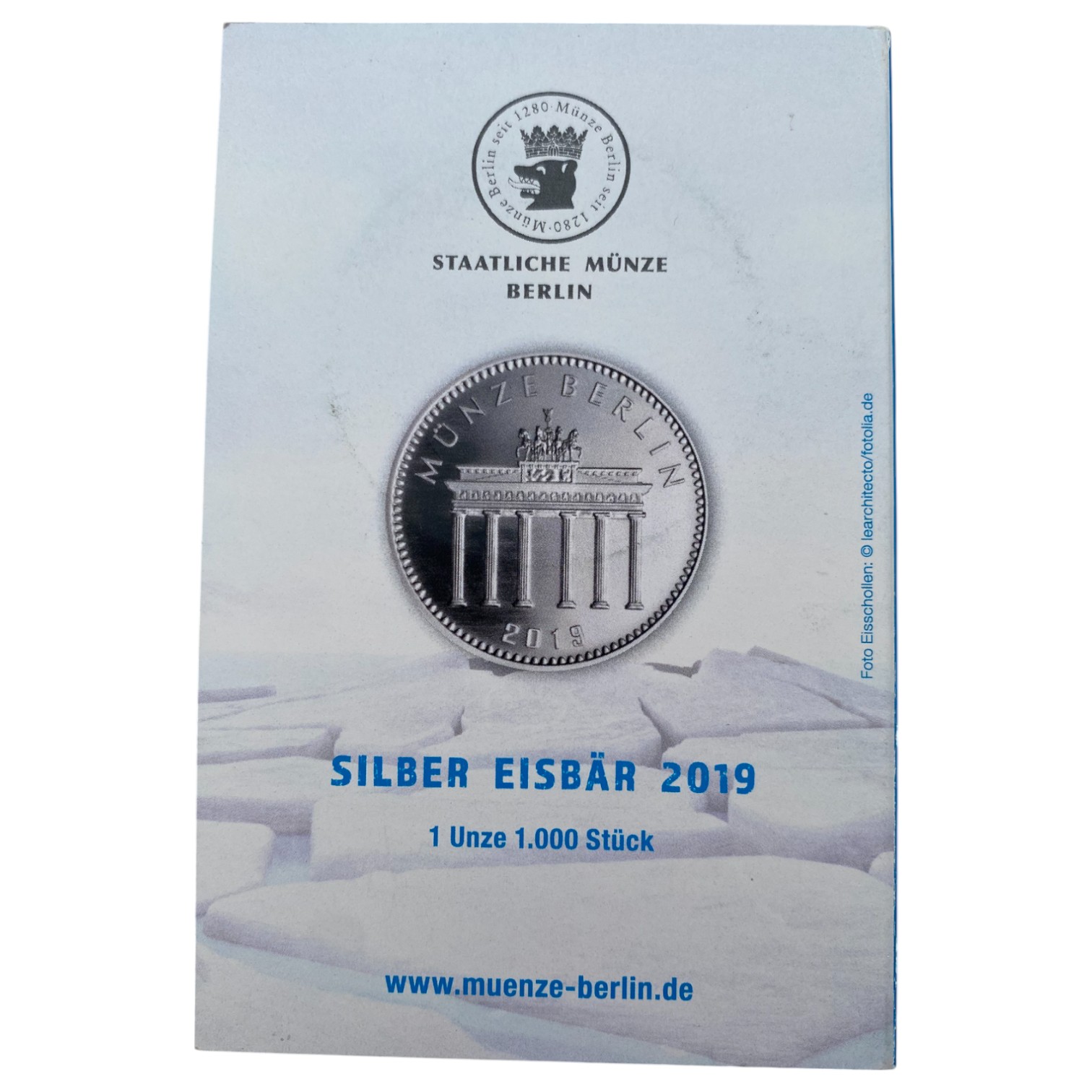 Germany – Silver Polar Bear – Third Year (2019) – 999 Silver, 31.1g - 1 2