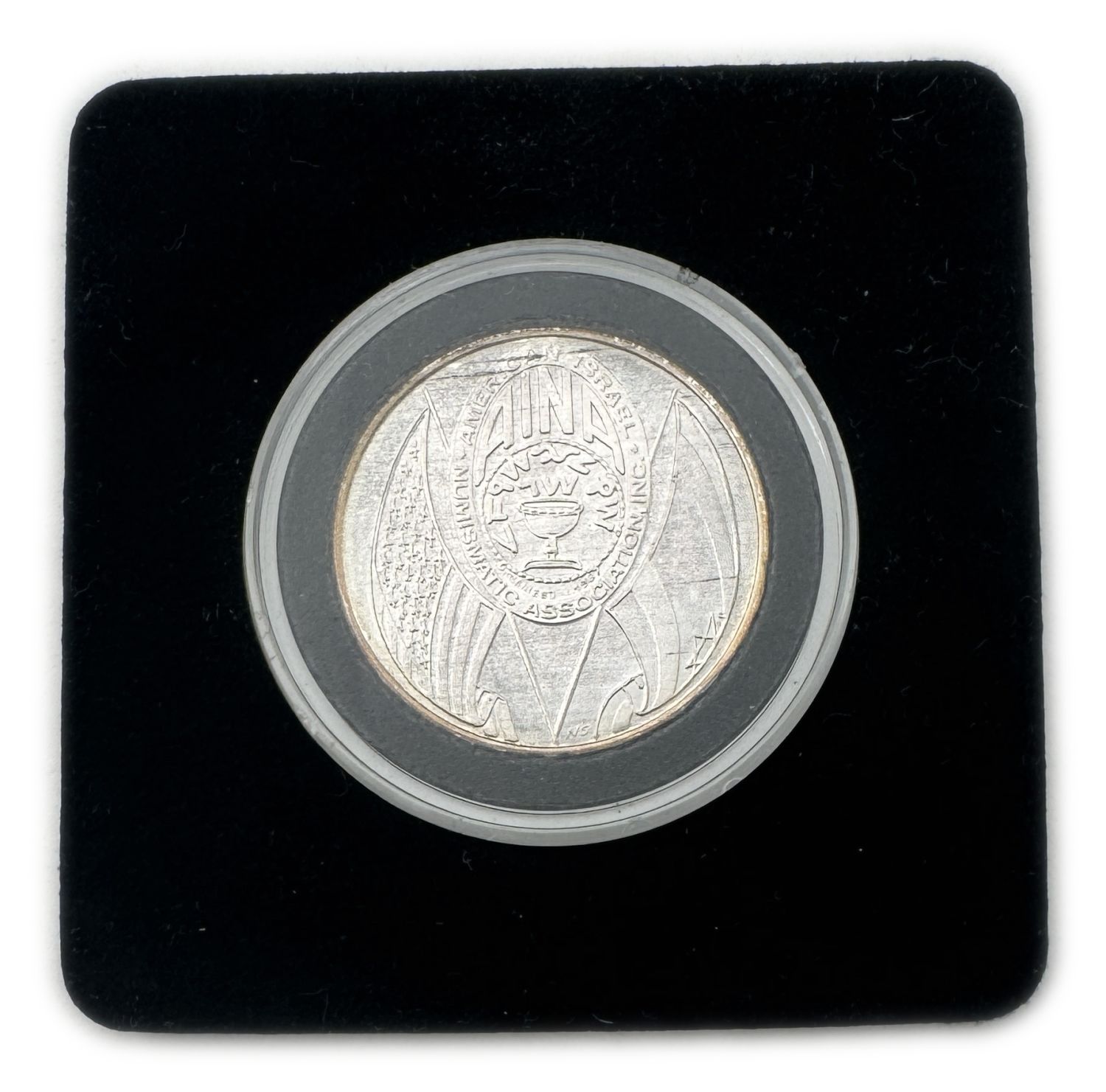 Judaica / Zionism - A token to mark the 25th anniversary of the AINA organization in the USA, an organization of ... - 1 1