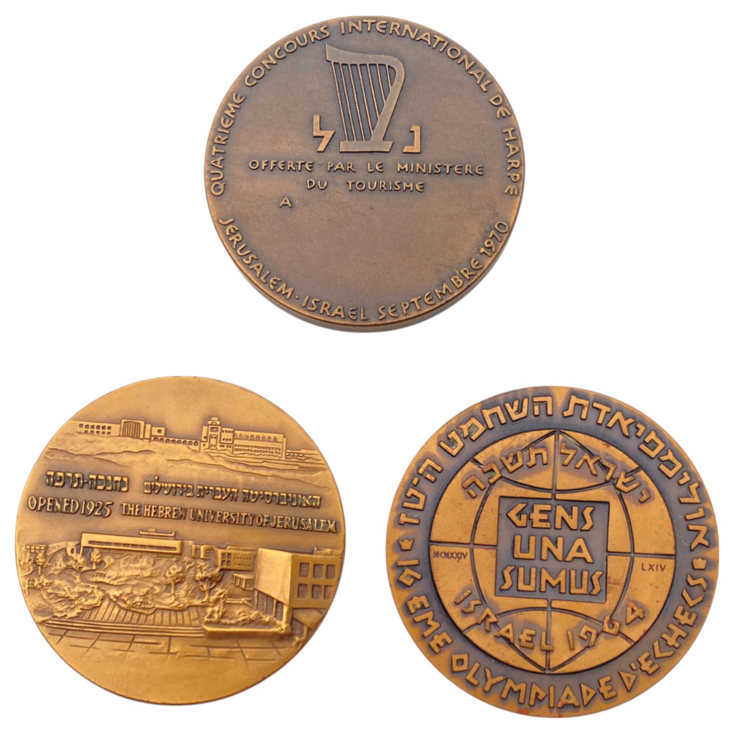 Israel - A very large collection of 25 bronze medals, most of 59 mm from the Government Coin and Medal Company - ... - 1 10