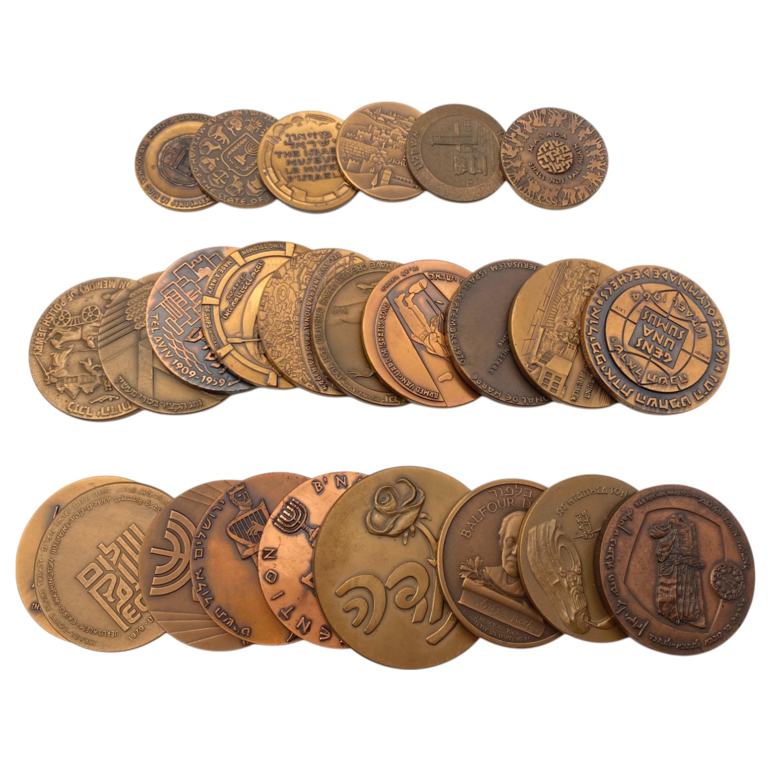 Israel - A very large collection of 25 bronze medals, most of 59 mm from the Government Coin and Medal Company - ... - 1 0