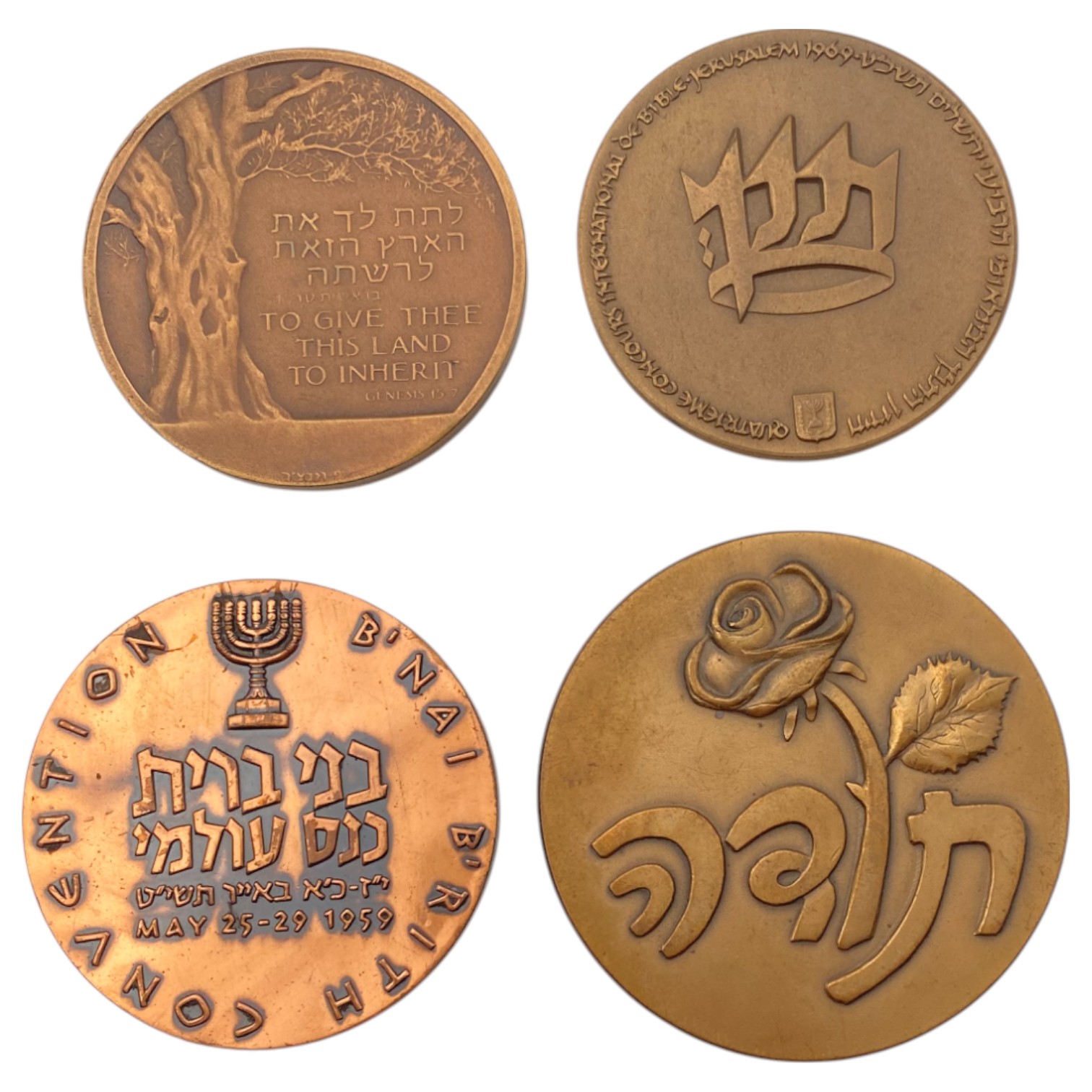 Israel - A very large collection of 25 bronze medals, most of 59 mm from the Government Coin and Medal Company - ... - 1 4