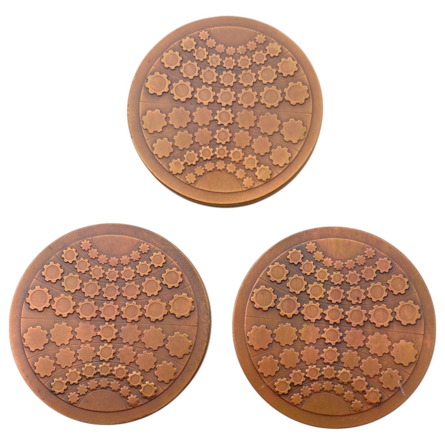 Israel - Lot of 3 diamond medals - a medal for official award, 1974 - Bronze Tombek, 98g, 59mm. - 1 1