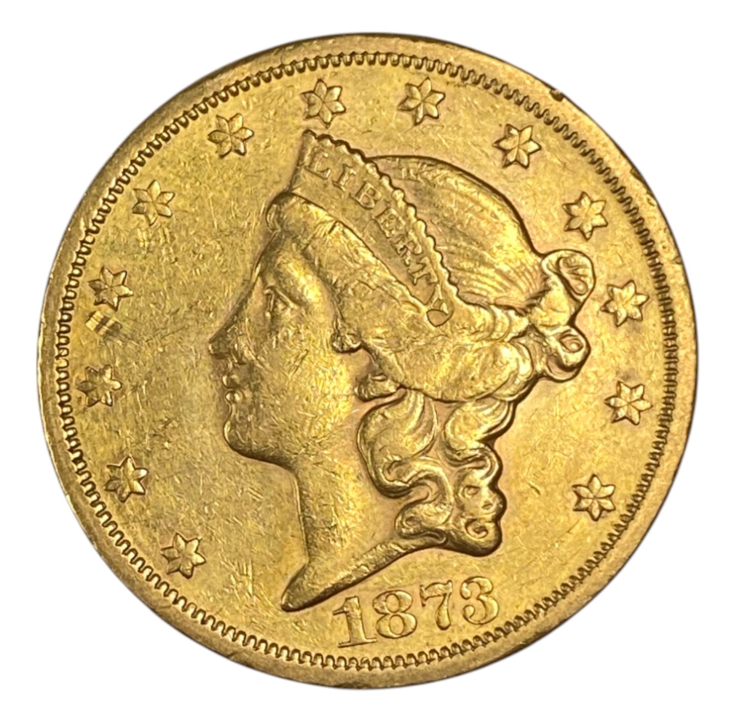 USA - 20 Dollars 1873 S - Liberty Head - Double Eagle, With motto - Gold 900, 33.43g, 34mm - 1 0