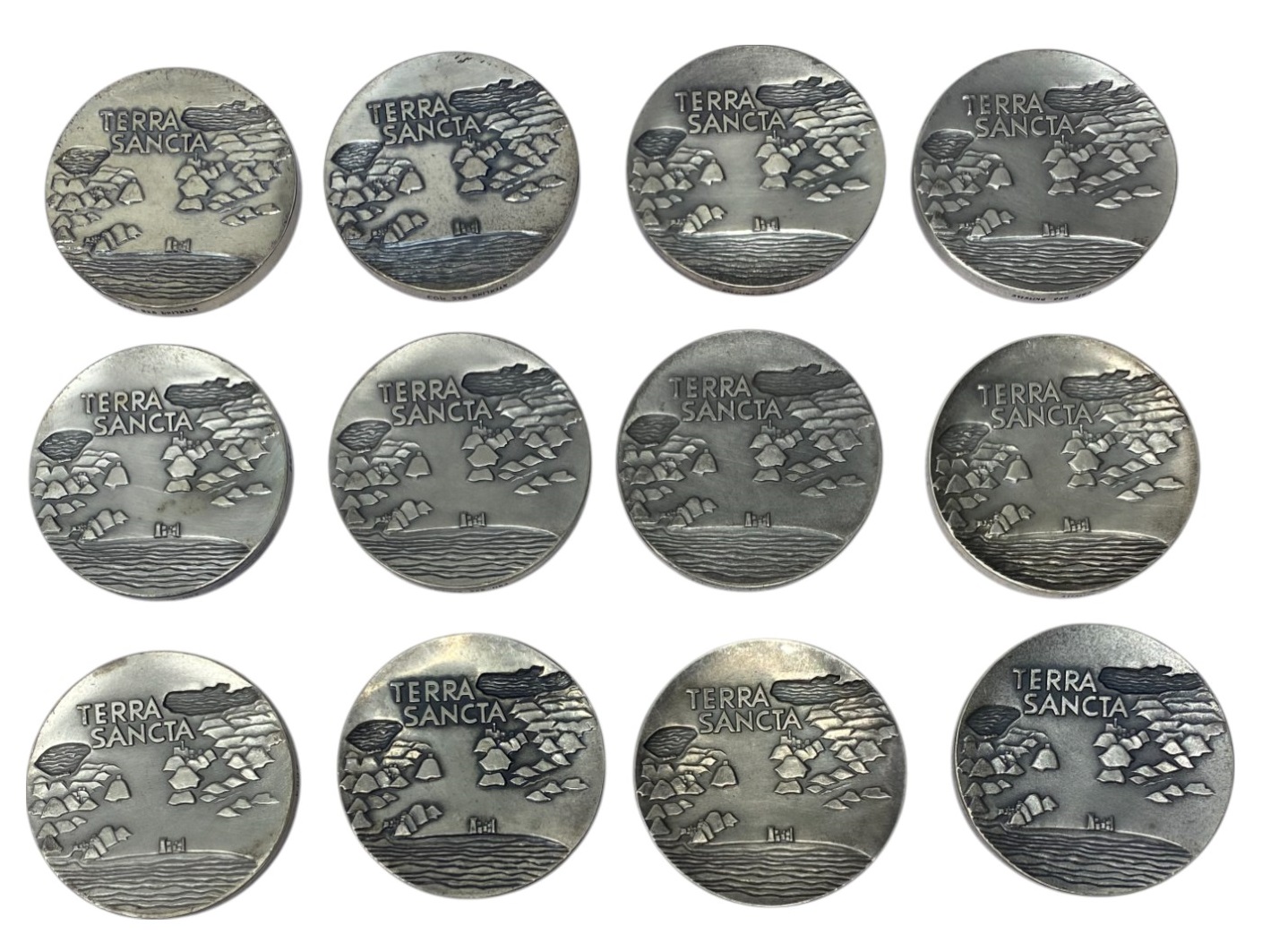 Israel – Set of 12 medals, Pilgrims, State Medal, 1964 – Total net weight 1,274.6g – 935 silver, 115g, 59mm - 1 0