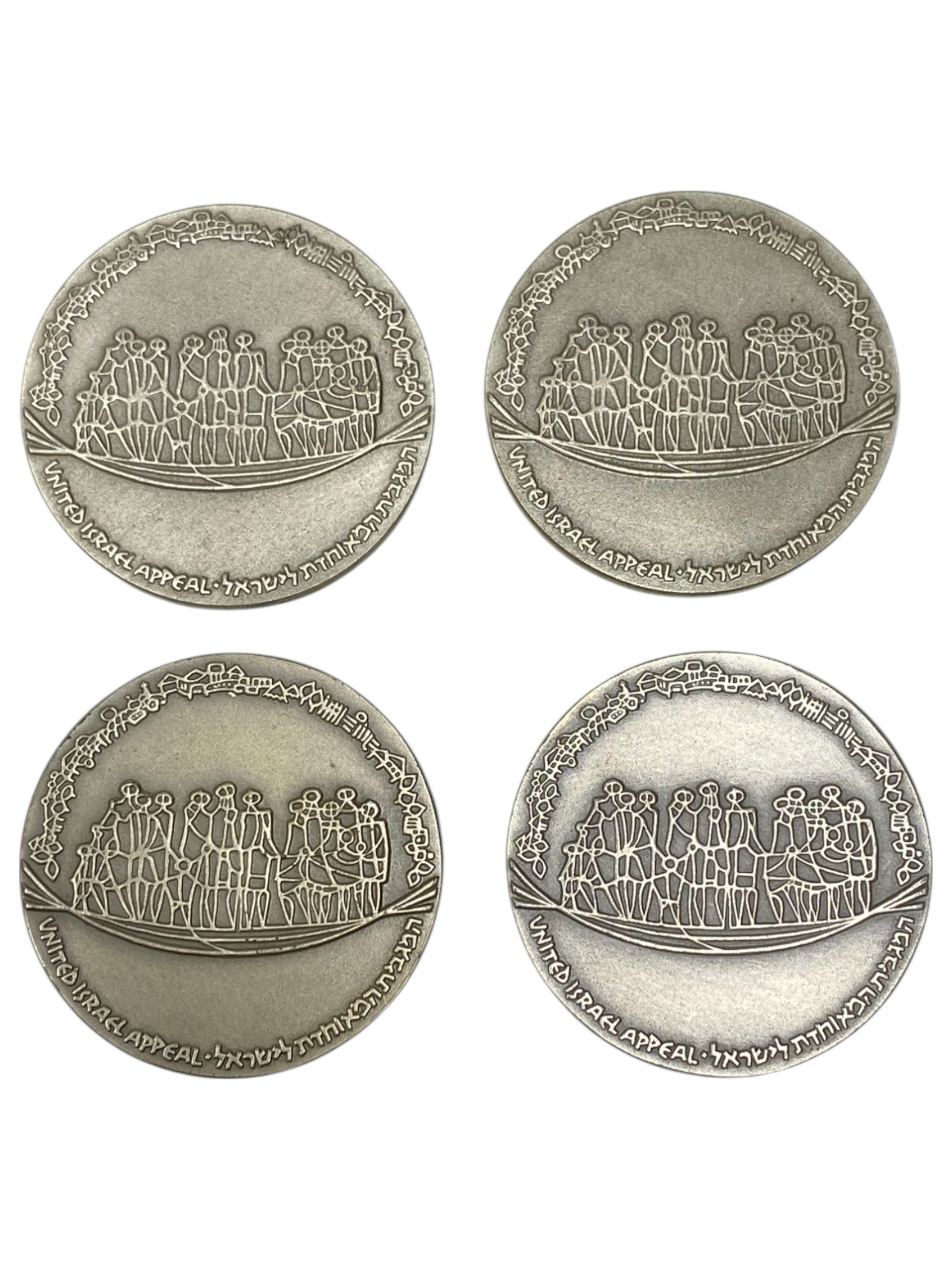 Israel – Lot of 26 Keren Hayesod medals – 1970 – Silver 925, 47g (Total NET silver 1,147.7g), 45mm - 1 12