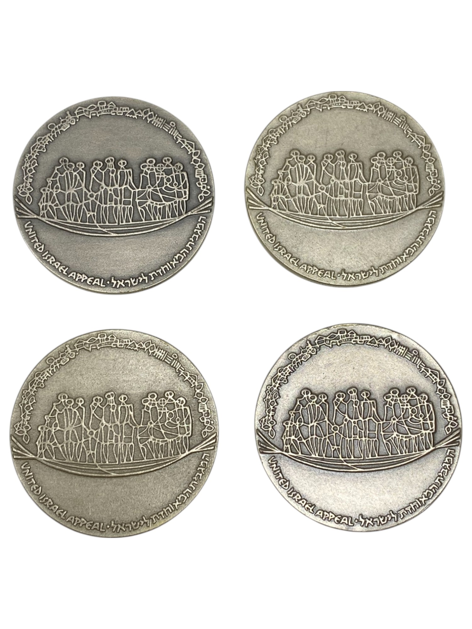 Israel – Lot of 26 Keren Hayesod medals – 1970 – Silver 925, 47g (Total NET silver 1,147.7g), 45mm - 1 10