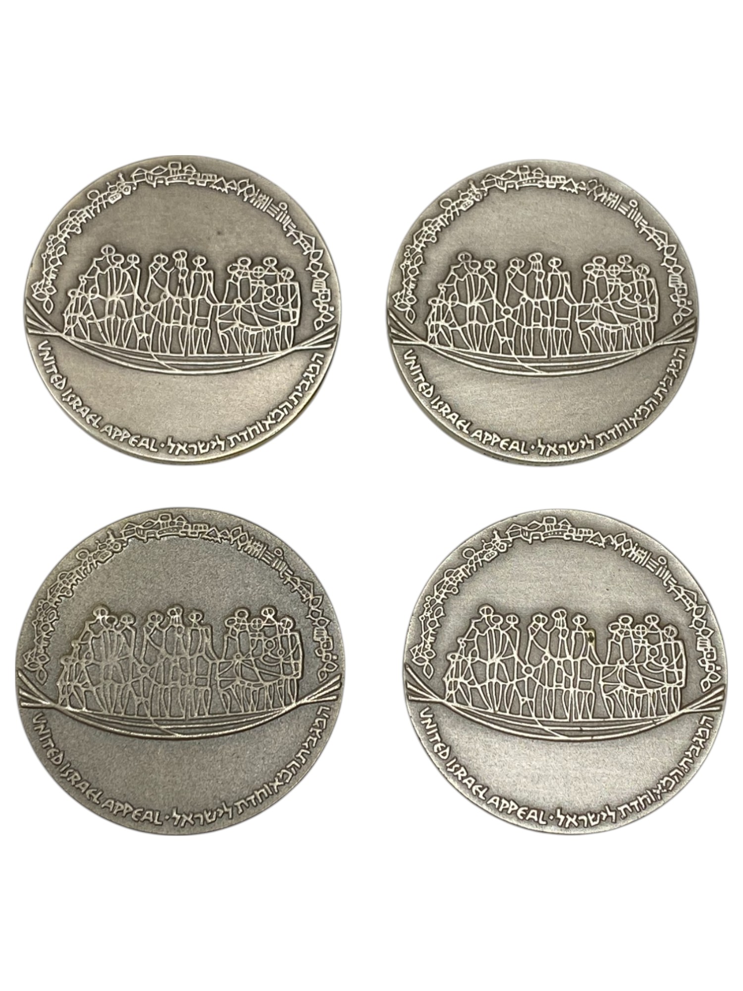 Israel – Lot of 26 Keren Hayesod medals – 1970 – Silver 925, 47g (Total NET silver 1,147.7g), 45mm - 1 6