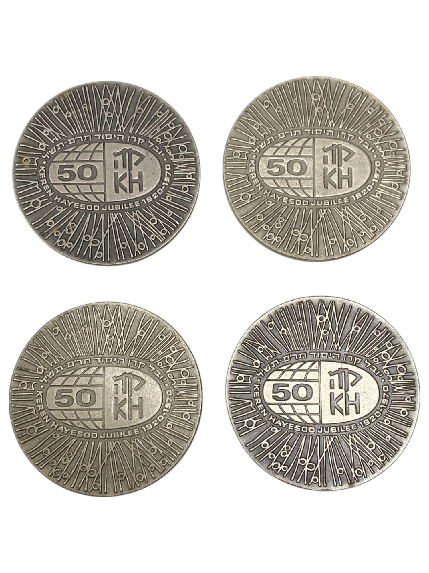 Israel – Lot of 26 Keren Hayesod medals – 1970 – Silver 925, 47g (Total NET silver 1,147.7g), 45mm - 1 9