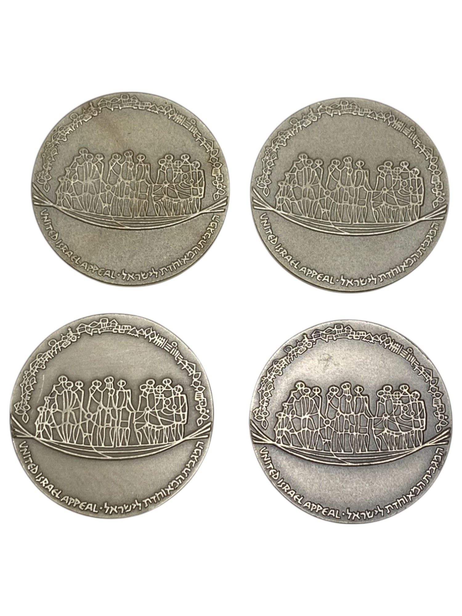 Israel – Lot of 26 Keren Hayesod medals – 1970 – Silver 925, 47g (Total NET silver 1,147.7g), 45mm - 1 2