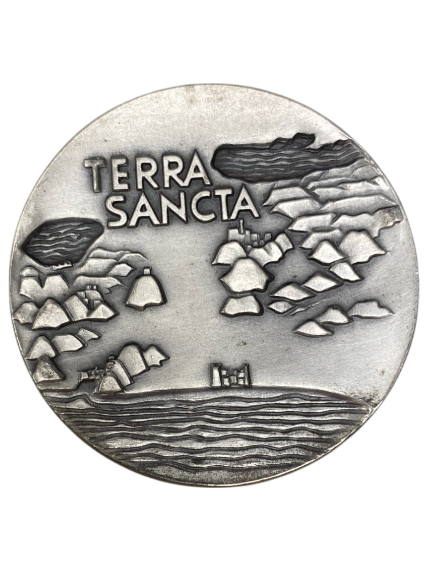 Israel – Pilgrims, Lot of 12 Terra Sancta State Medals, 1963 – Silver 935, 115g (Total NET silver 1,290.3g), 59mm - 1 1