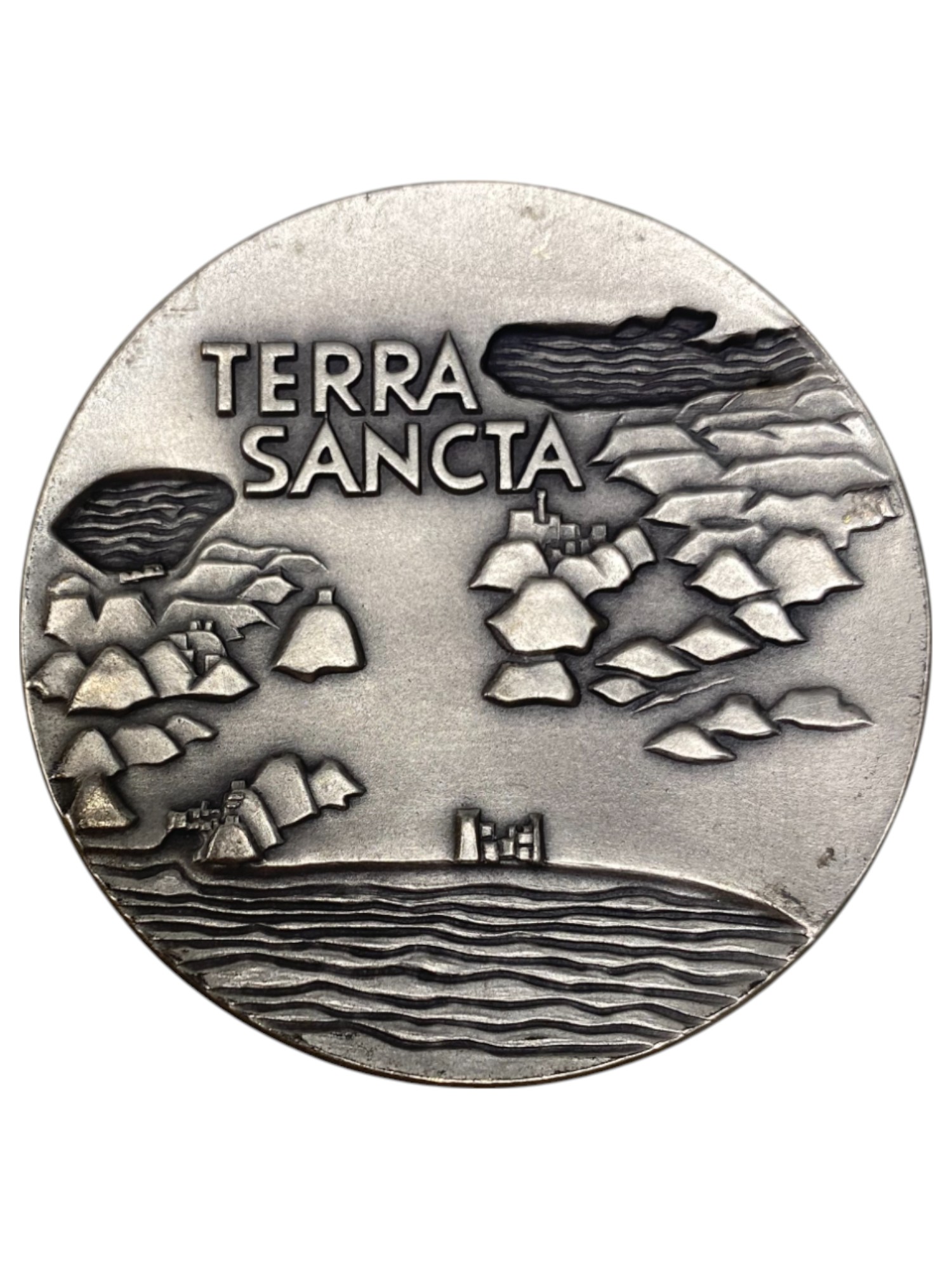 Israel – Pilgrims, Lot of 12 Terra Sancta State Medals, 1963 – Silver 935, 115g (Total NET silver 1,290.3g), 59mm - 1 7