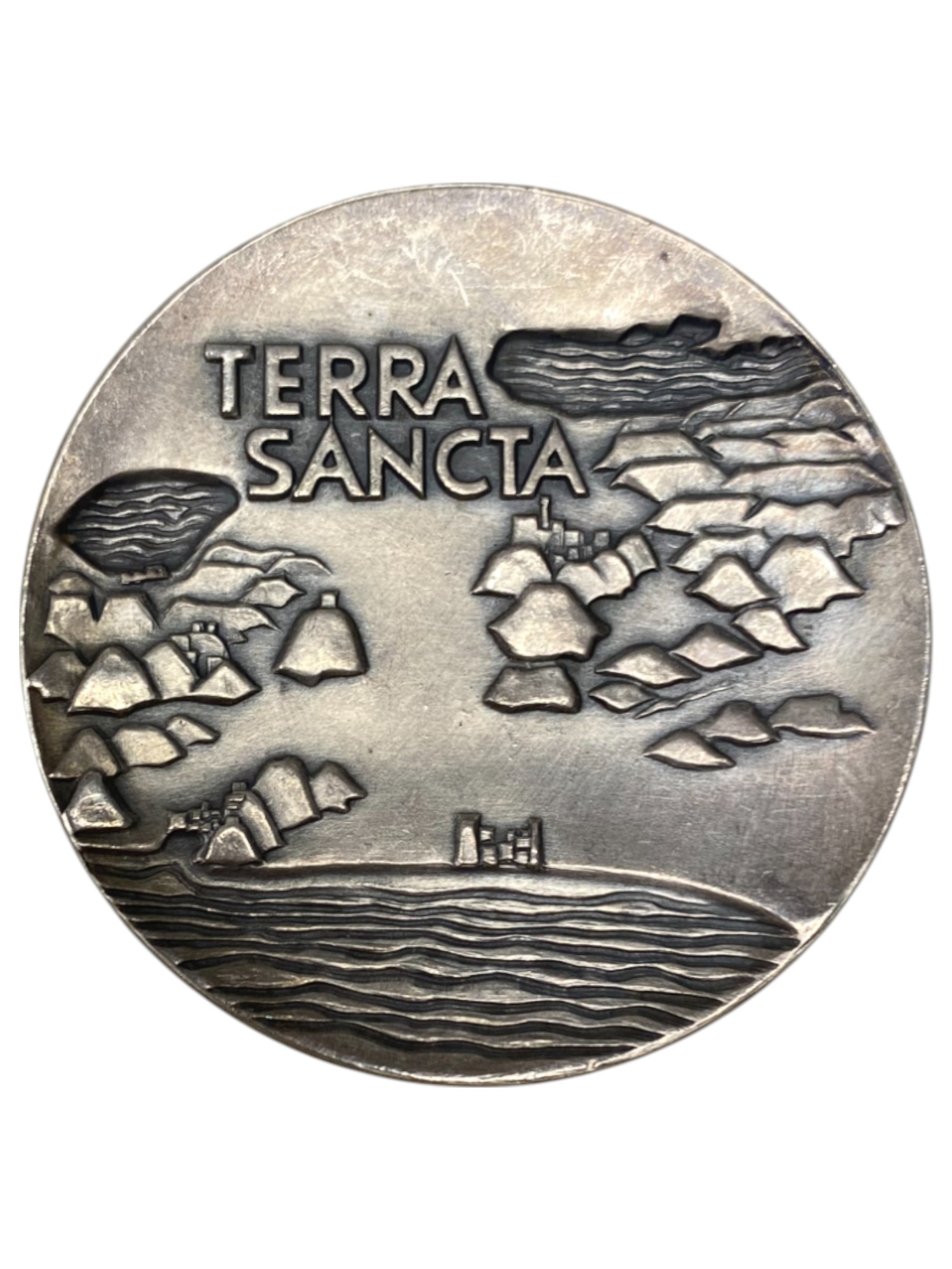 Israel – Pilgrims, Lot of 12 Terra Sancta State Medals, 1963 – Silver 935, 115g (Total NET silver 1,290.3g), 59mm - 1 21