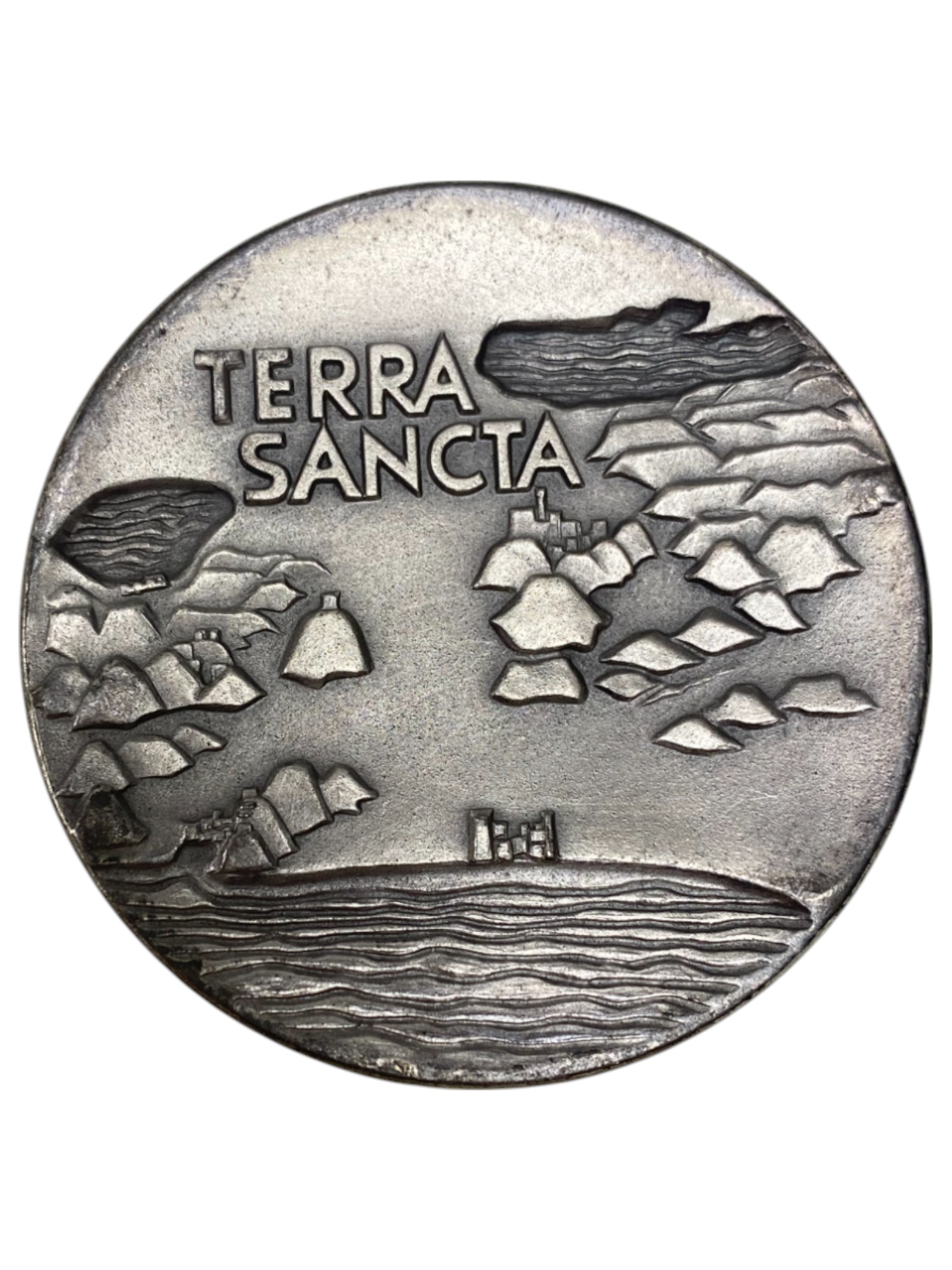 Israel – Pilgrims, Lot of 12 Terra Sancta State Medals, 1963 – Silver 935, 115g (Total NET silver 1,290.3g), 59mm - 1 5
