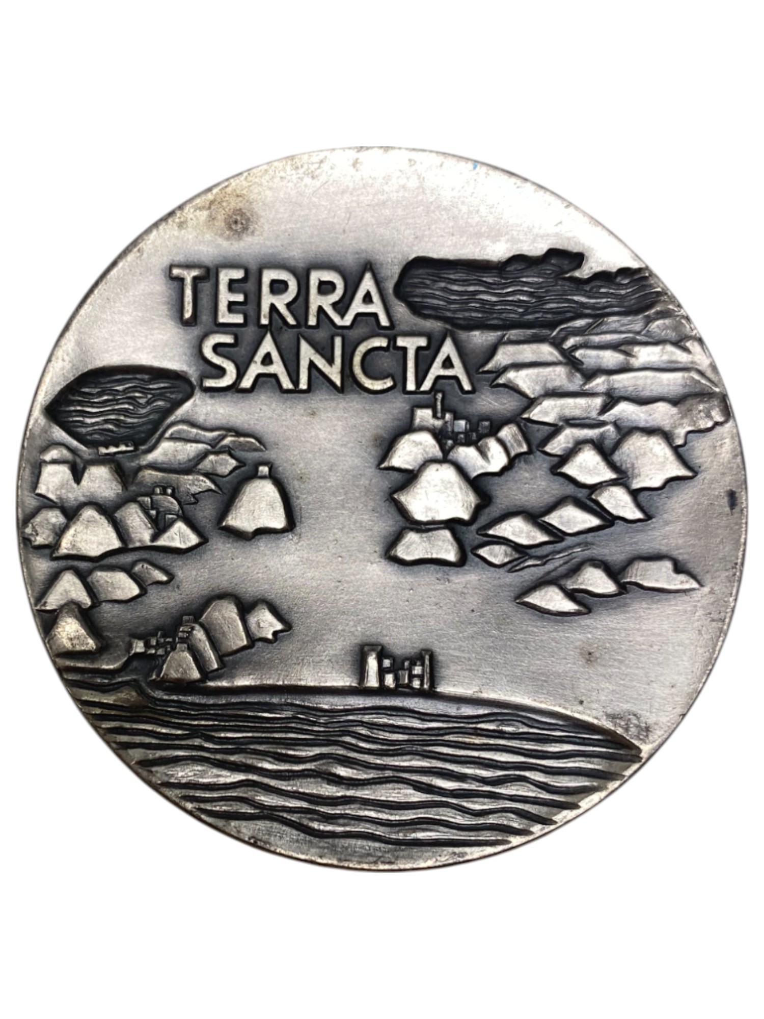 Israel – Pilgrims, Lot of 12 Terra Sancta State Medals, 1963 – Silver 935, 115g (Total NET silver 1,290.3g), 59mm - 1 3