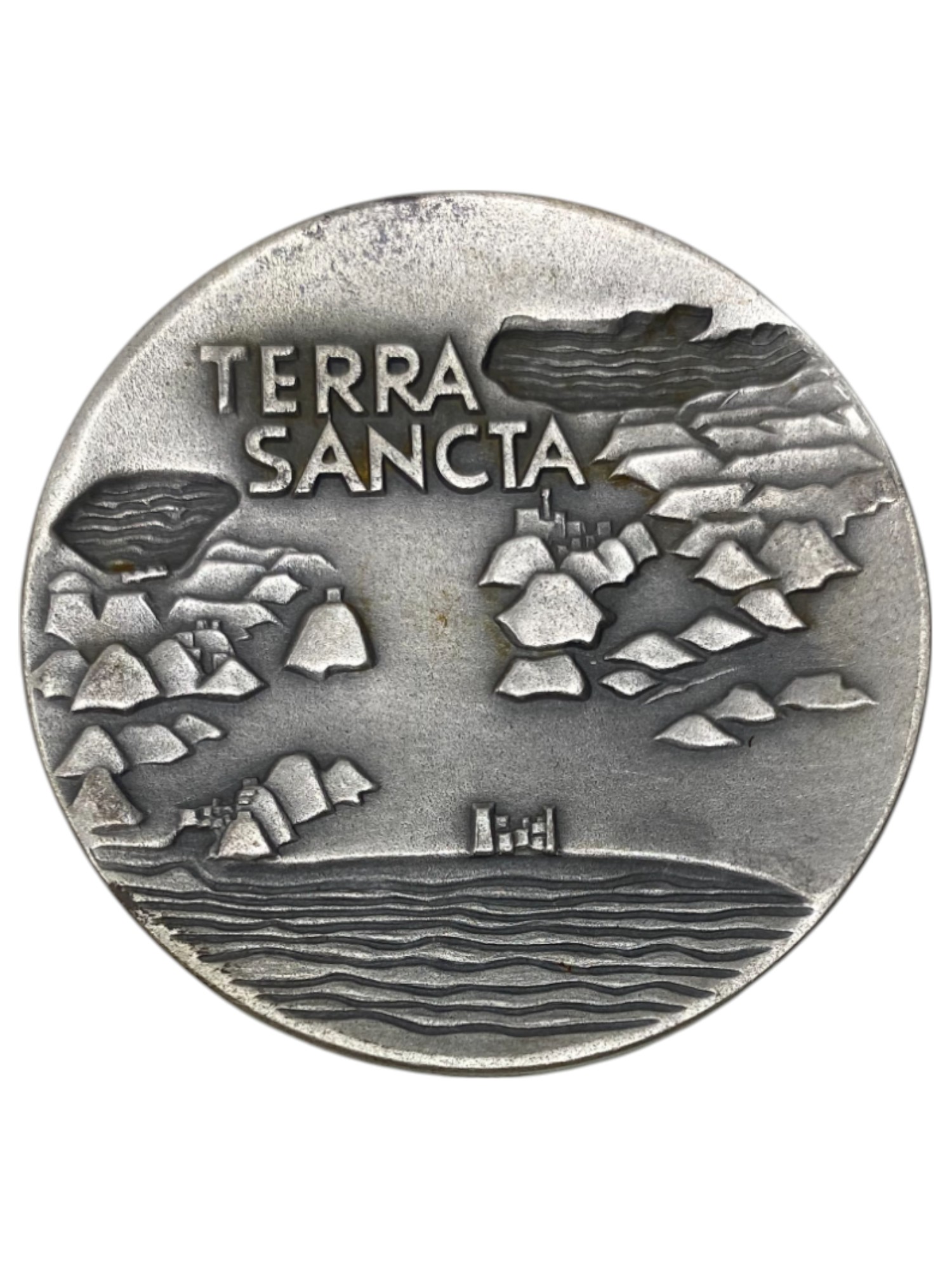 Israel – Pilgrims, Lot of 12 Terra Sancta State Medals, 1963 – Silver 935, 115g (Total NET silver 1,290.3g), 59mm - 1 11