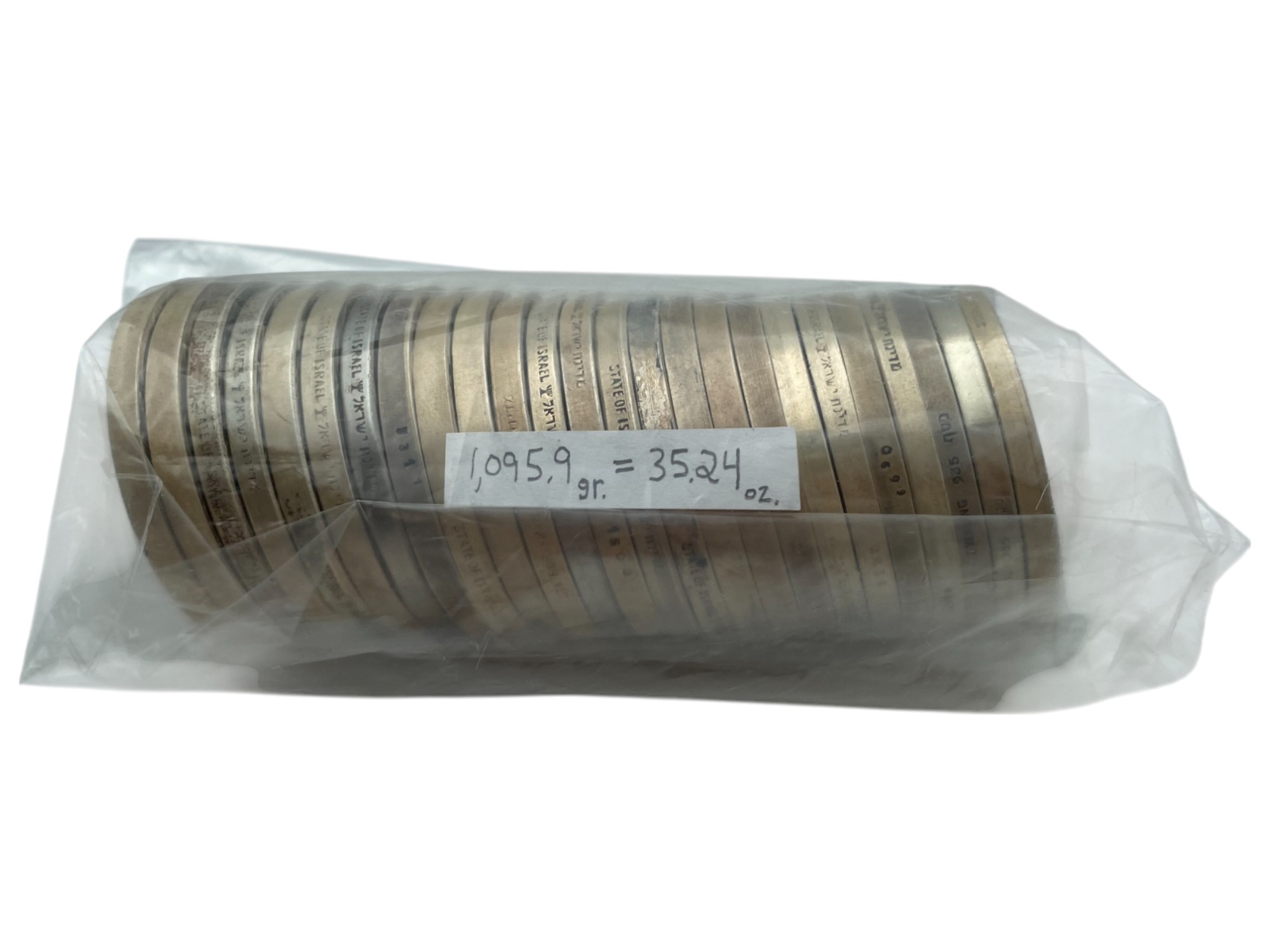 Israel - Lot of 25 El Al, State Medals 1969 - Silver 935, 47g (Total net silver 1,095.9g), 45mm - 1 1