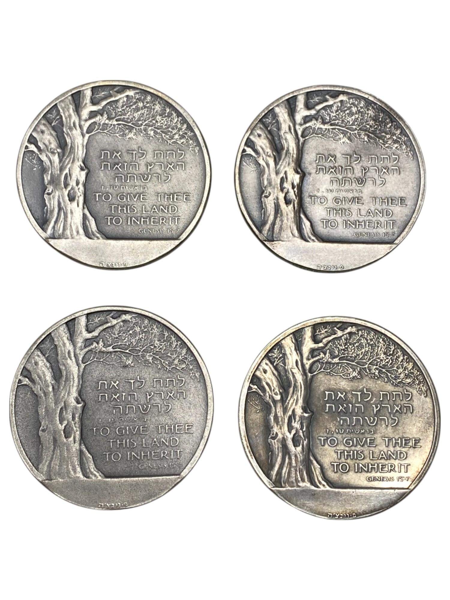 Israel – Balfour Declaration Jubilee , Lot of 23 State Medals, 1967 – SIlver 935, 48g (Total NET silver 1,003.6g) ... - 1 4