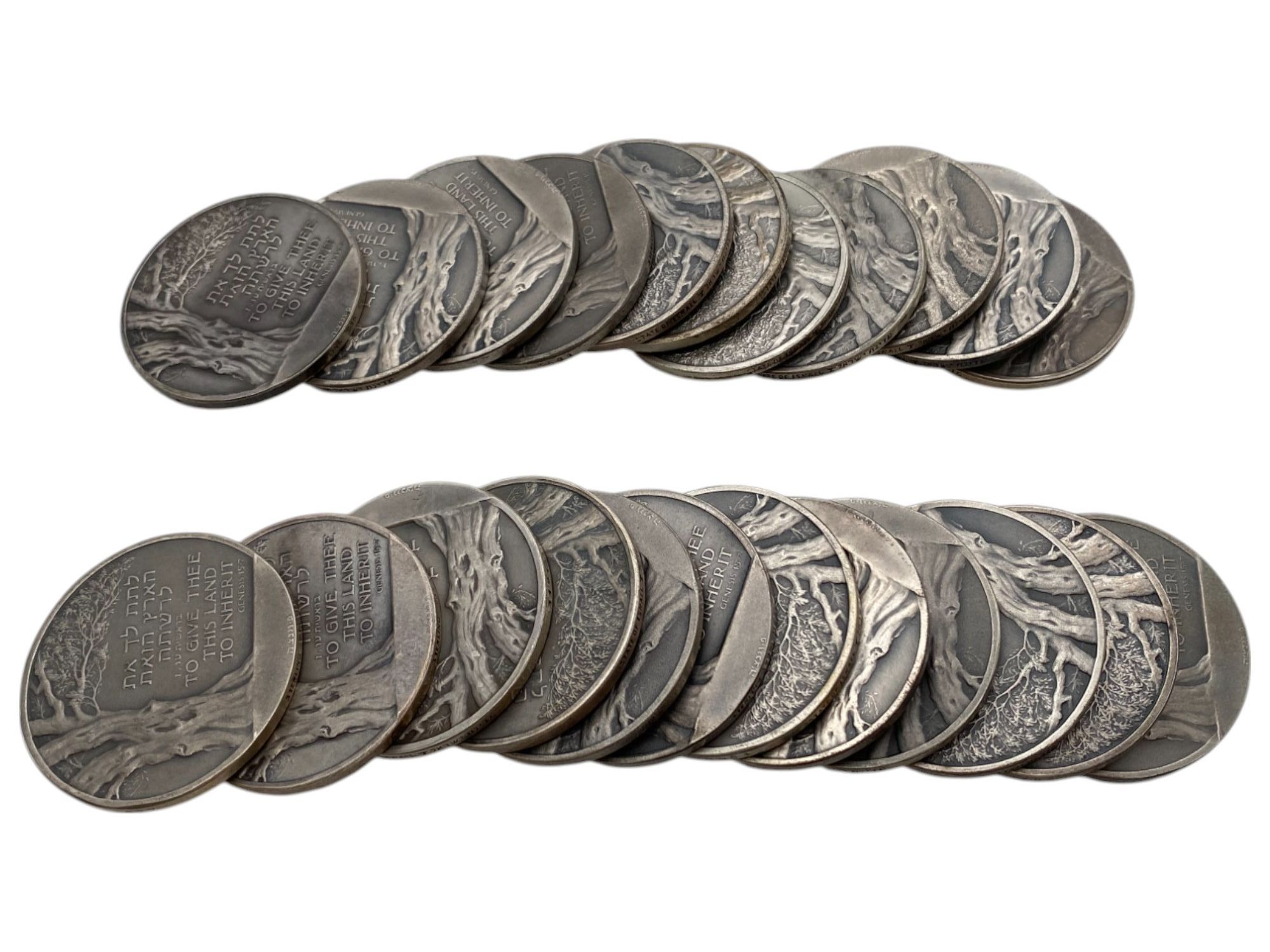 Israel – Balfour Declaration Jubilee , Lot of 23 State Medals, 1967 – SIlver 935, 48g (Total NET silver 1,003.6g) ... - 1 0