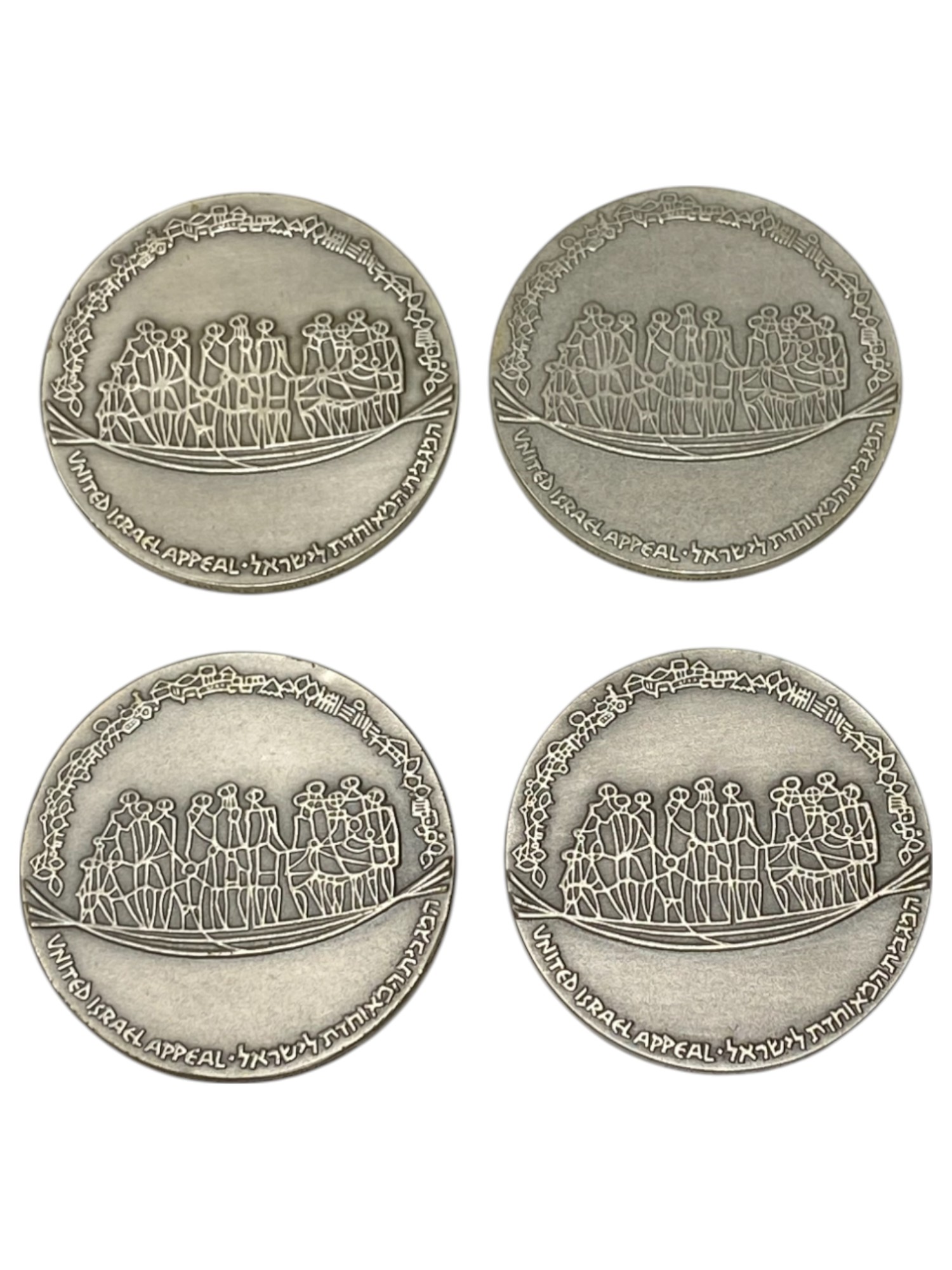 Israel – Lot of 26 Keren Hayesod medals – 1970 – Silver 925, 47g (Total NET silver 1,140.5g), 45mm - 1 6