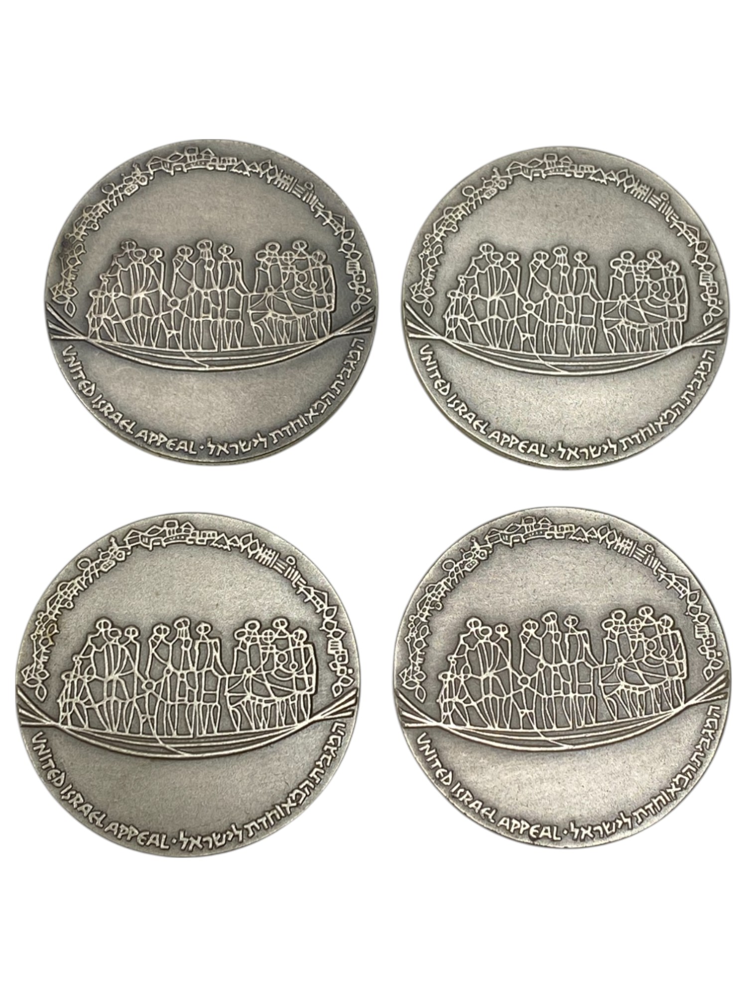 Israel – Lot of 26 Keren Hayesod medals – 1970 – Silver 925, 47g (Total NET silver 1,140.5g), 45mm - 1 12